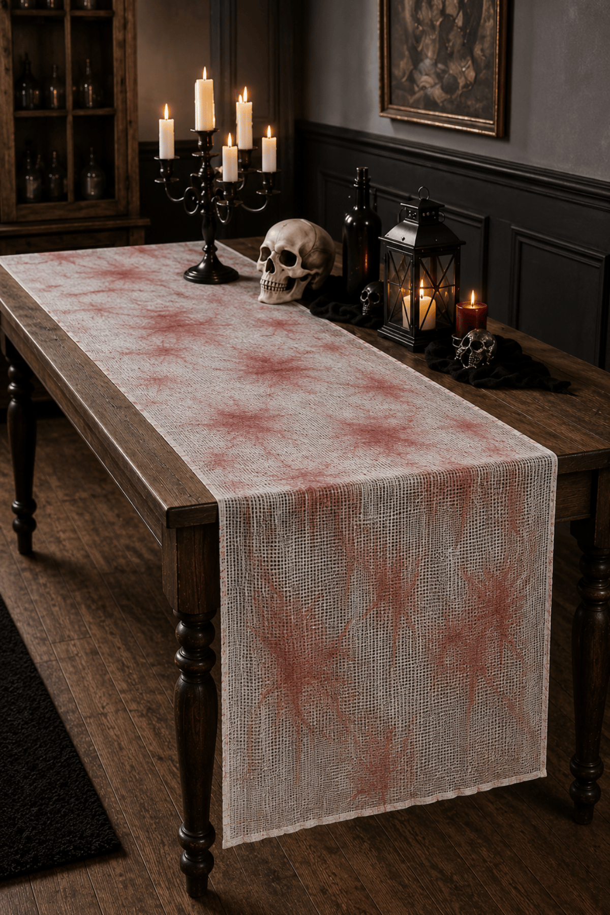 Kanlı Bez Dekor 120x200 cm Halloween Masa Örtüsü Duvar Süsü Cadılar Bayramı Korku Parti Aksesuarı