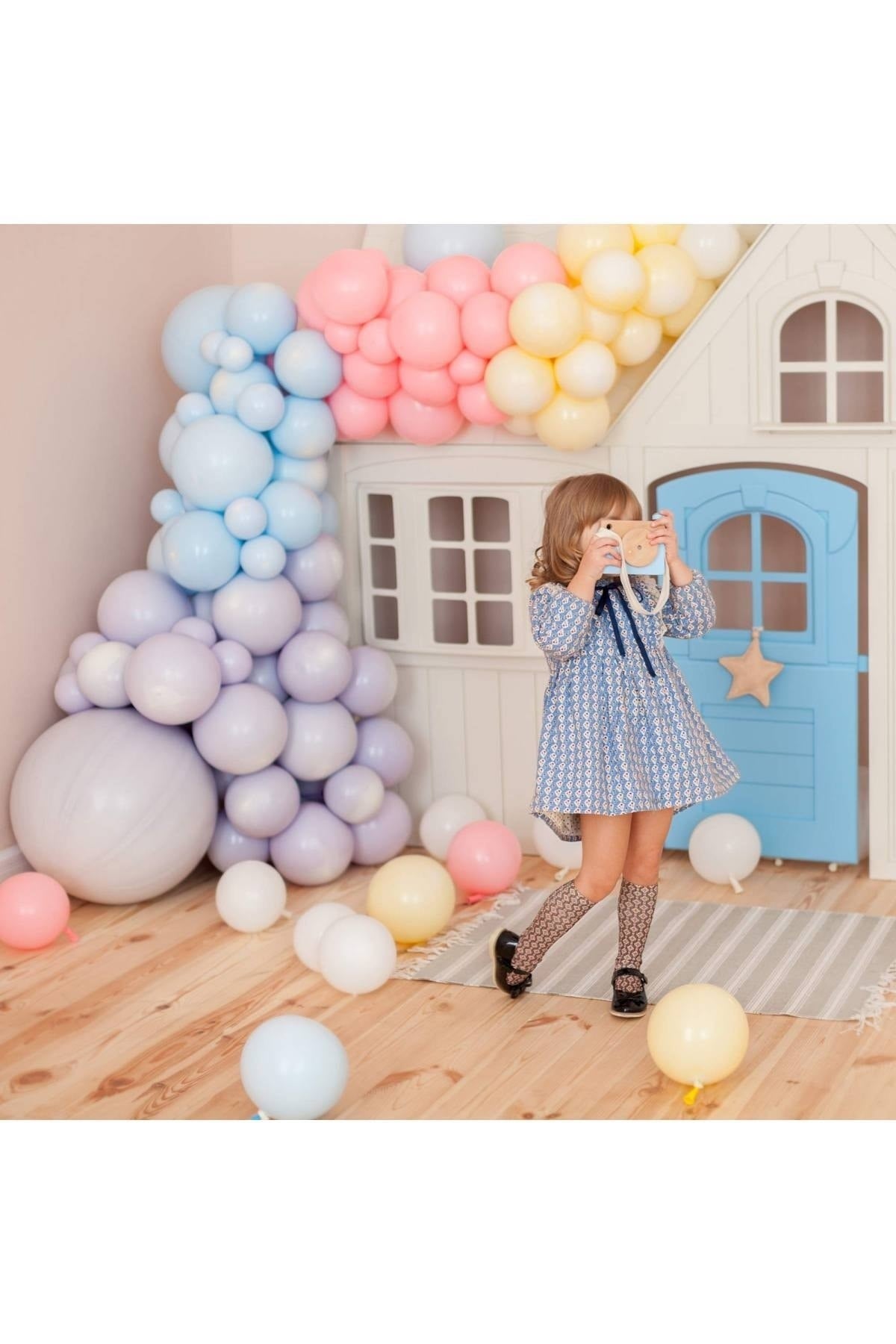 Karışık Makaron Balon 50 Adet 30 Cm Pastel Somon Yeşil Sarı Pembe Mor Mavi Doğum Günü Parti Konsepti