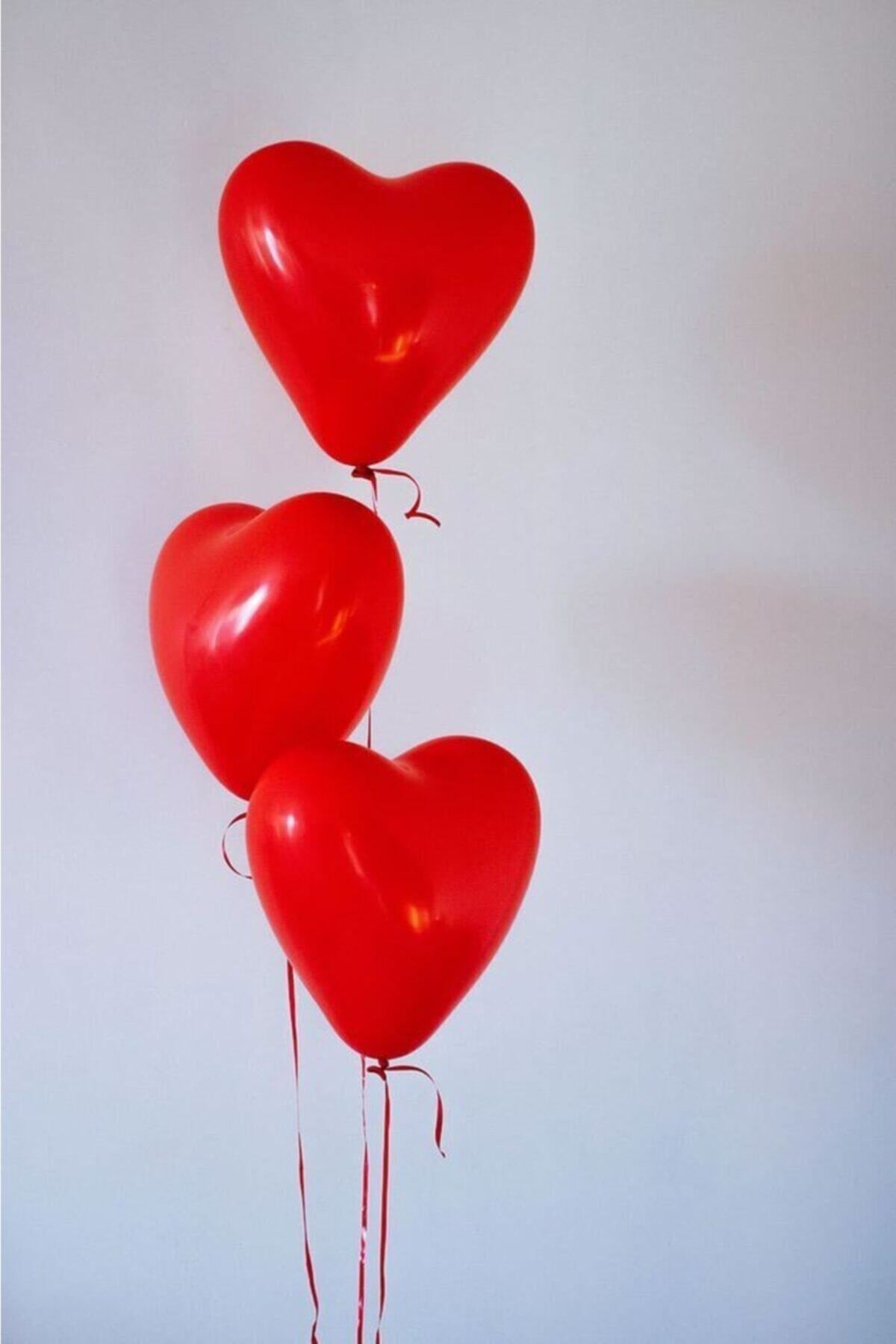 Kırmızı Kalpli Balon 10 Adet 12 Inç 30 Cm Parti Konsept Düğün Nişan Nikah Sevgili Doğum Günü Balonu