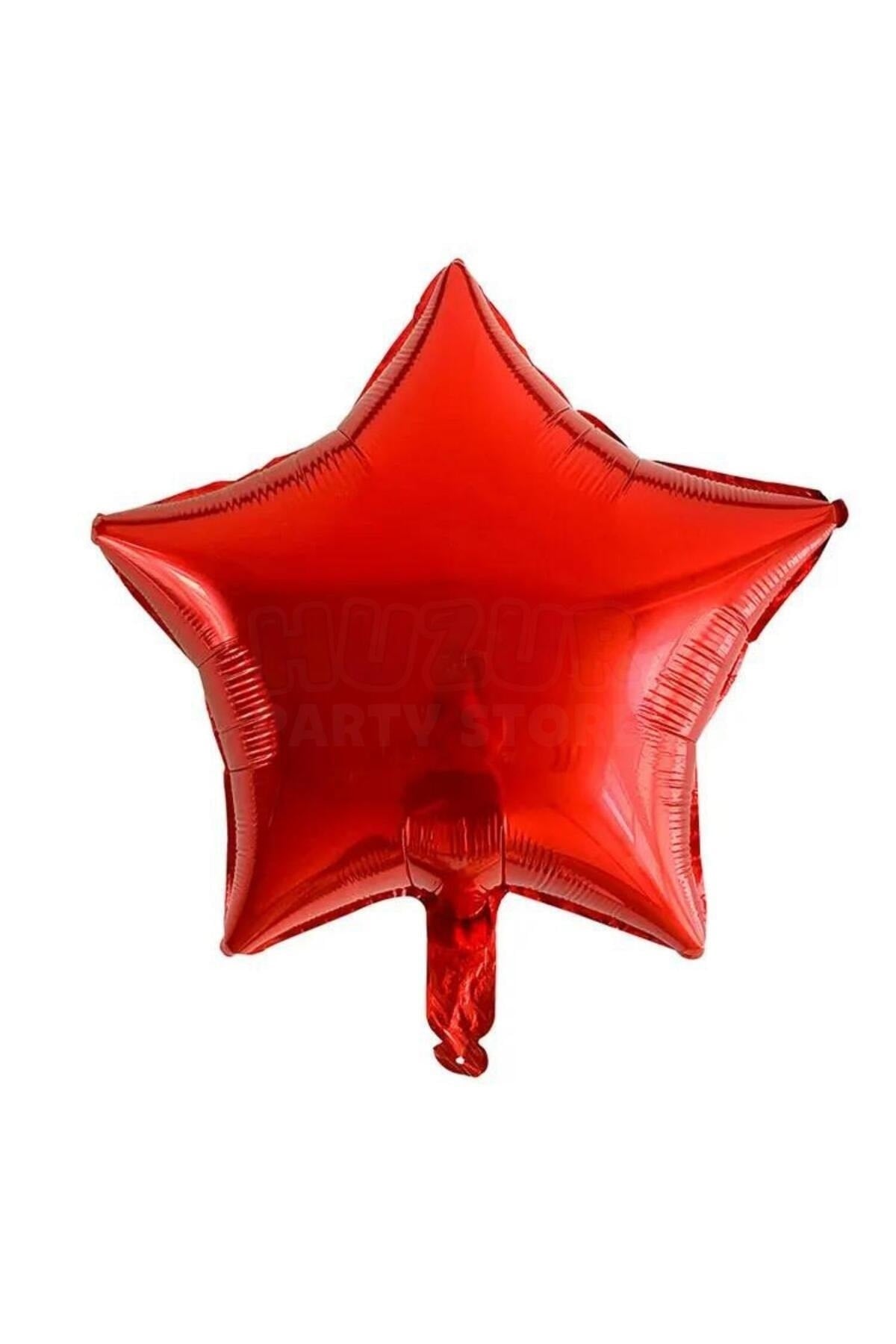 Kırmızı Renk Yıldız Folyo Balon 45 Cm 18 inç Helyuma Uyumlu Sevgililer Günü Doğum Günü Parti Balonu