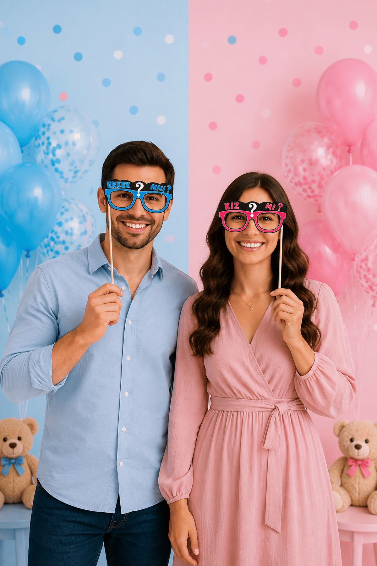 Kız mı Erkek mi Konuşma Balonu 10 Adet Cinsiyet Belirleme Partisi Baby Shower Fotoğraf Çekim Seti