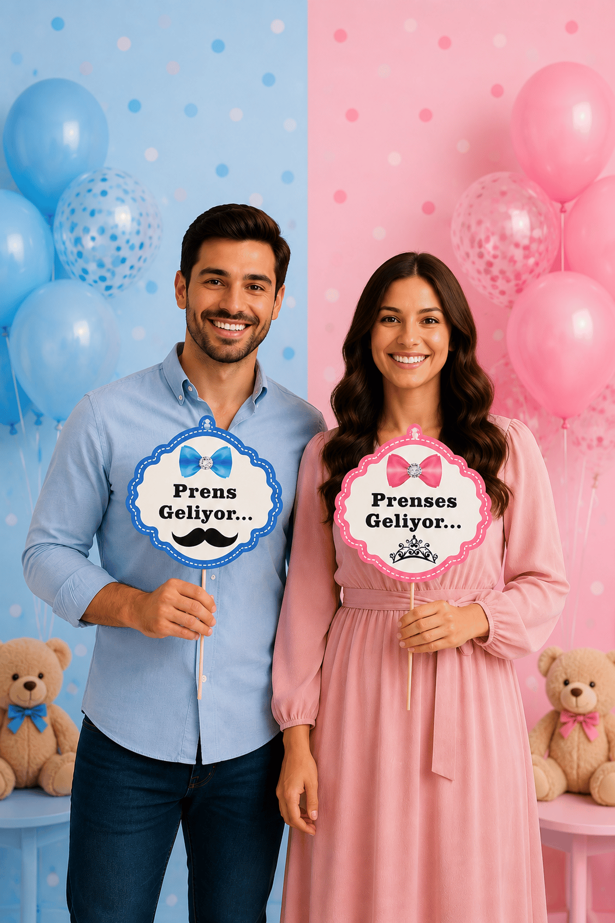Kız mı Erkek mi Konuşma Balonu 10 Adet Cinsiyet Belirleme Partisi Baby Shower Fotoğraf Çekim Seti