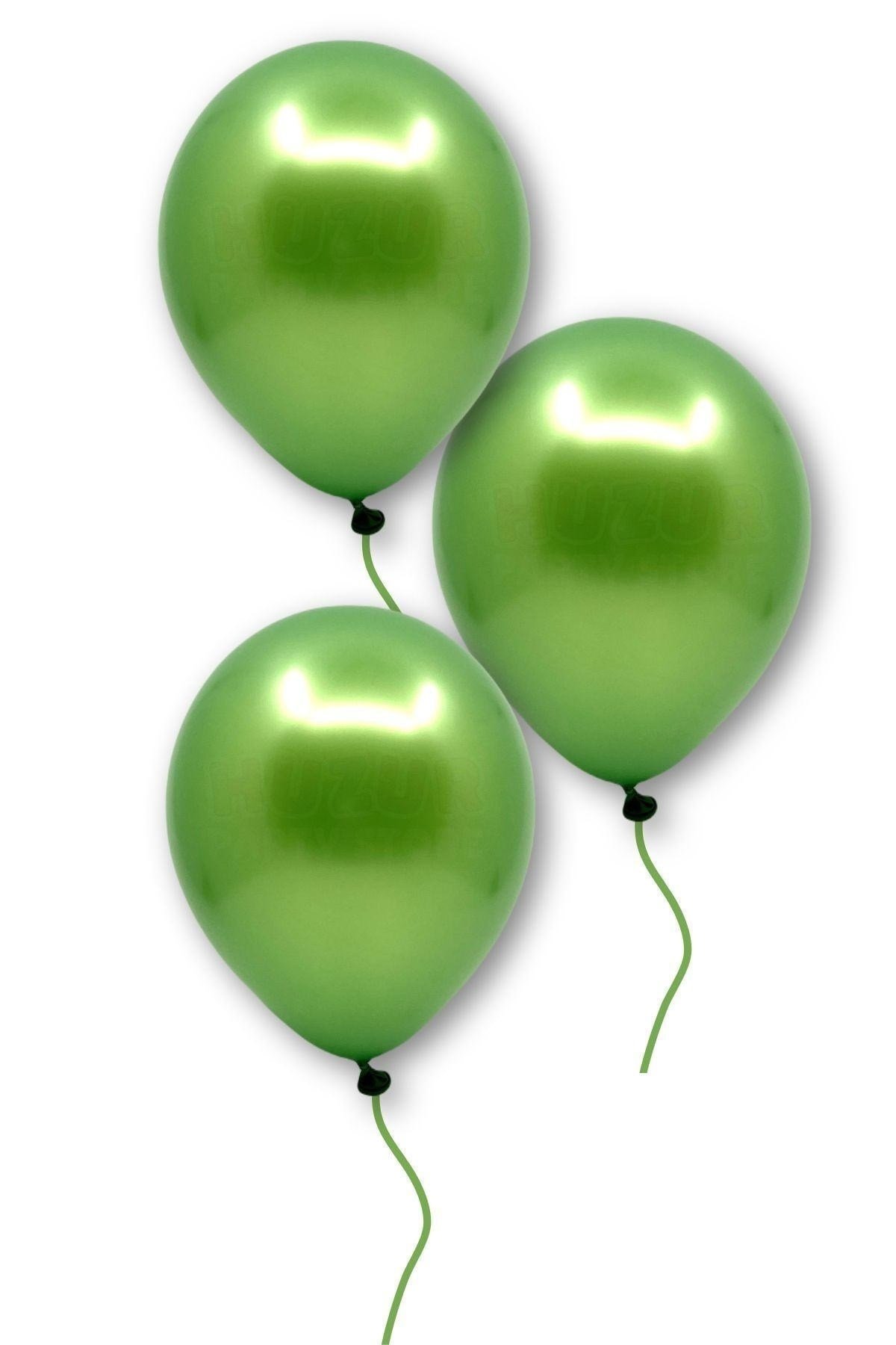 Koyu Yeşil Renkli Metalik Balon 10 Adet 30 Cm Lateks Parti Safari Hayvanları Doğum Günü Balonu