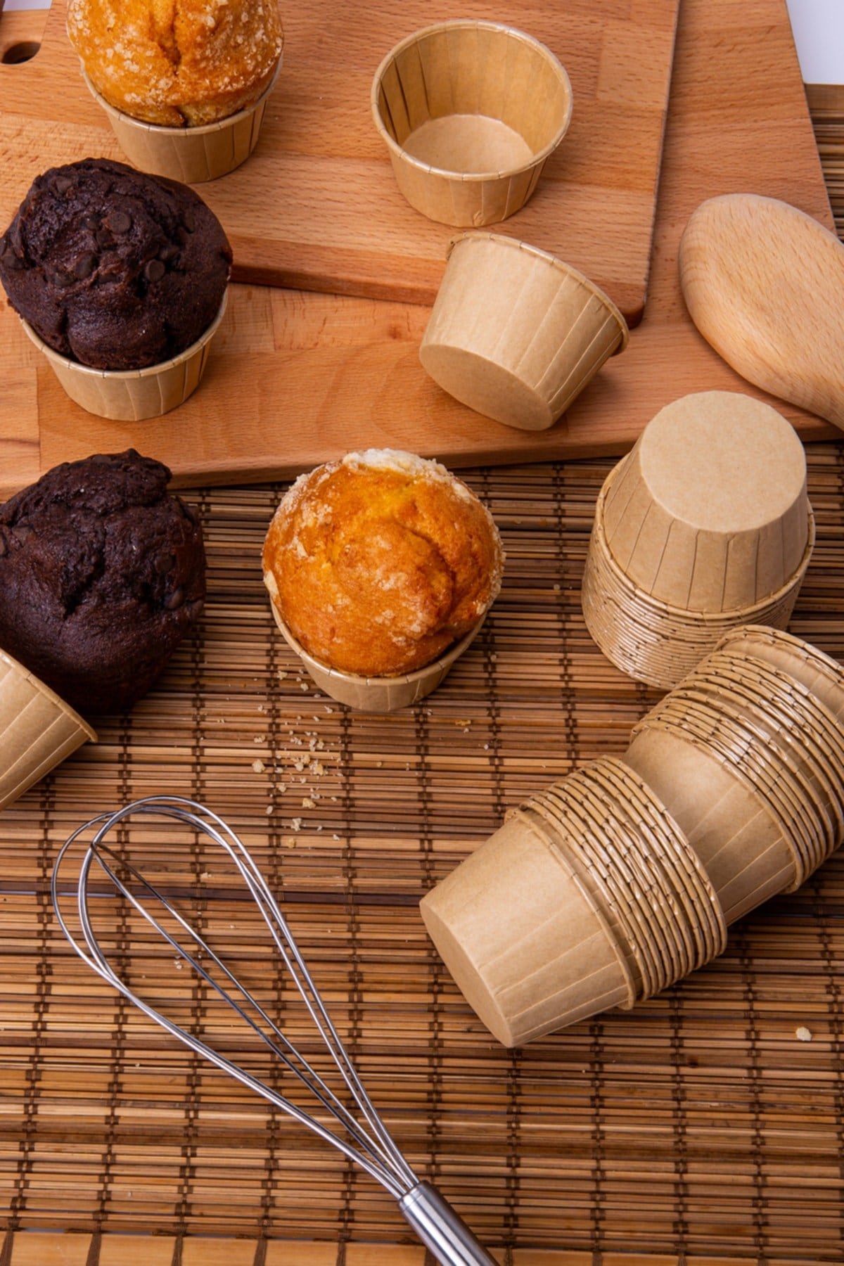 Kraft 50li Kek Kalıbı Sütlü Kahve Renk Fırında Dağılmayan 7x3.5 Cm Muffin Kalıbı Cupcake Kapsülü
