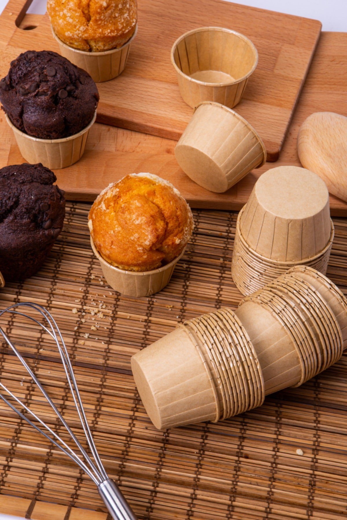 Kraft 50li Kek Kalıbı Sütlü Kahve Renk Fırında Dağılmayan 7x3.5 Cm Muffin Kalıbı Cupcake Kapsülü