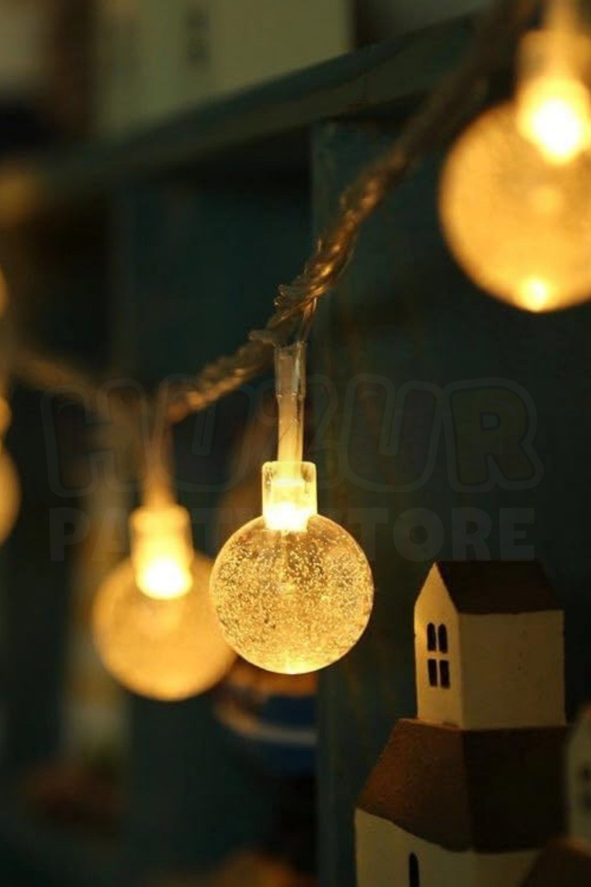 Kristalize Top Led Işık 3 Metre Hoşgeldin Ramazan Bayramı Dekorasyonu 20 Ledli Günışığı Pilli Süs