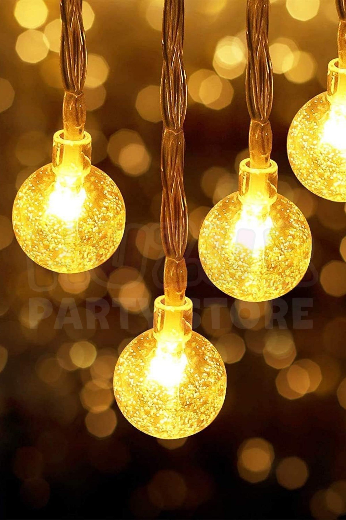 Kristalize Top Led Işık 3 Metre Hoşgeldin Ramazan Bayramı Dekorasyonu 20 Ledli Günışığı Pilli Süs