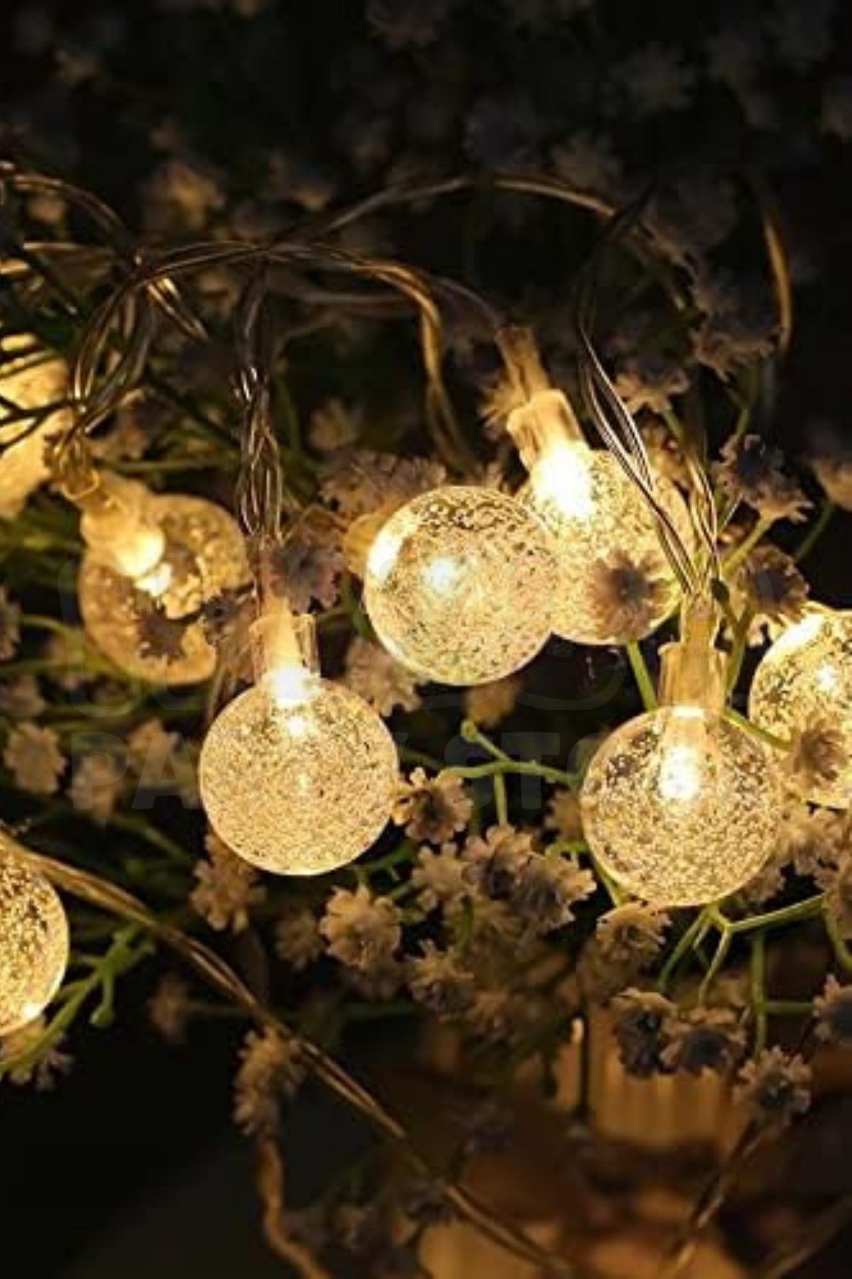 Kristalize Top Led Işık 3 Metre Hoşgeldin Ramazan Bayramı Dekorasyonu 20 Ledli Günışığı Pilli Süs