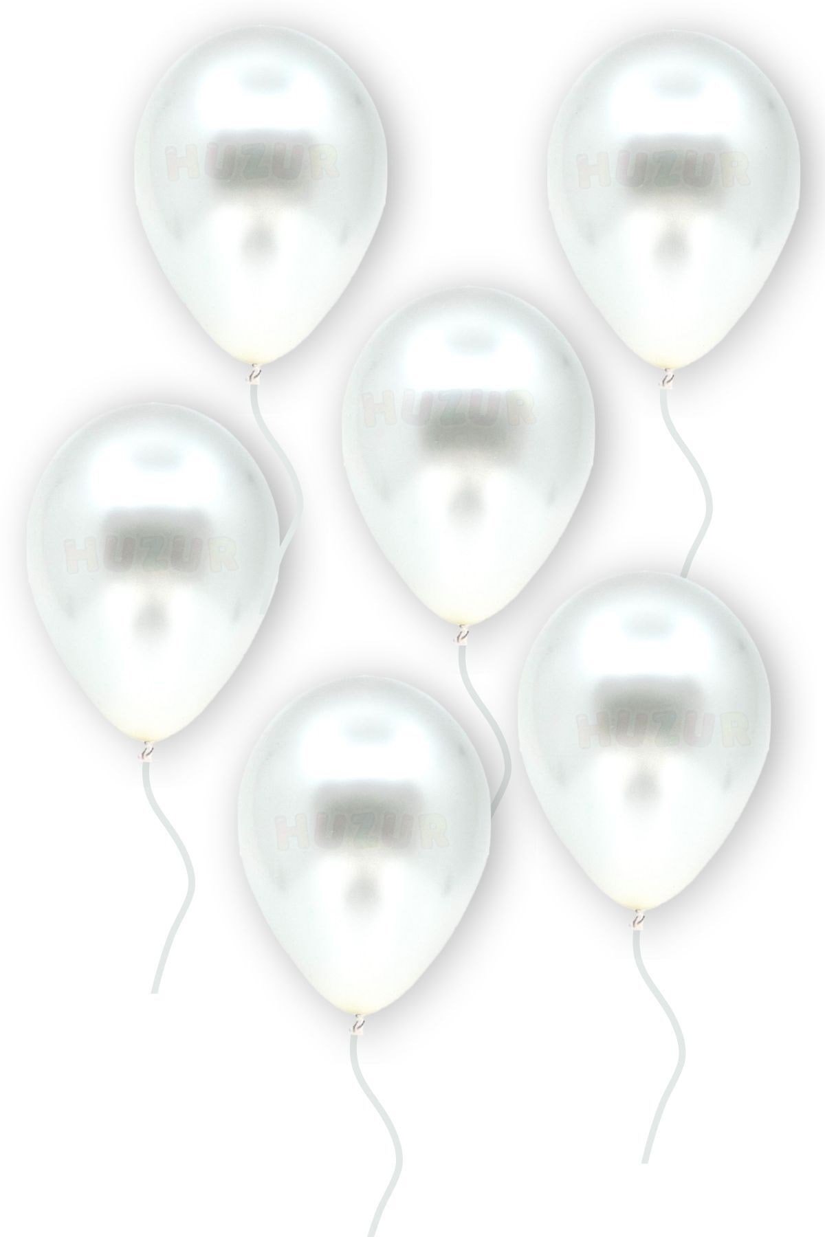 Küçük Mini Boy Beyaz Renkli Metalik Balon 10 Adet 6 Inç 15 Cm Parti Konsept Kına Doğum Günü Balonu