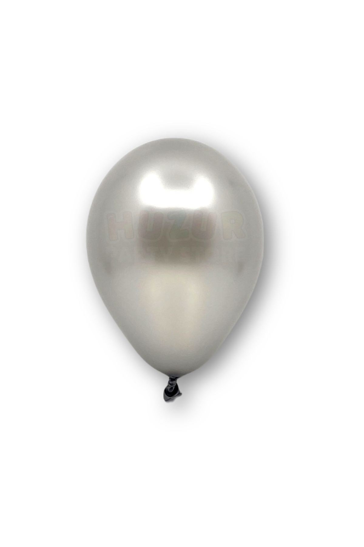 Küçük Mini Boy Gümüş Renkli Metalik Balon 10 Adet 6 Inç 15 Cm Gri Silver Konsept Doğum Günü Balonu