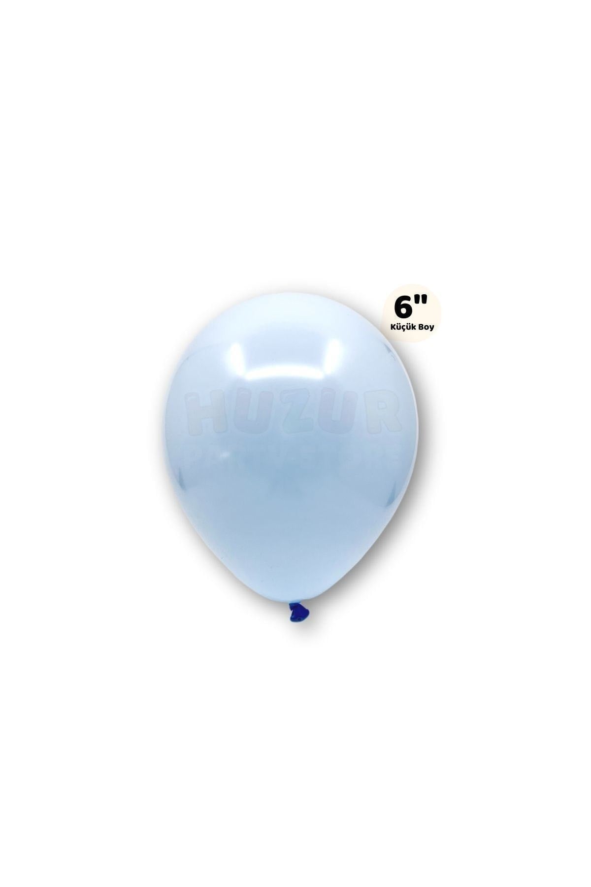 Küçük Mini Boy Mavi Renkli Makaron Balon 10 Adet 6 Inç 15 Cm Parti Balonu Soft Renk Doğum Günü Süsü