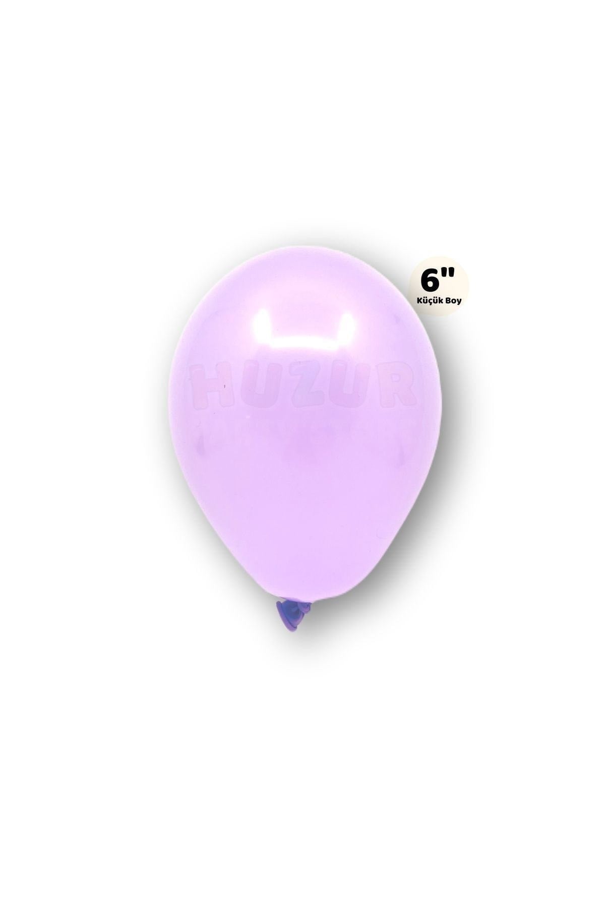 Küçük Mini Boy Mor Renkli Makaron Balon 10 Adet 6 Inç 15 Cm Parti Balonu Soft Renk Doğum Günü Süsü