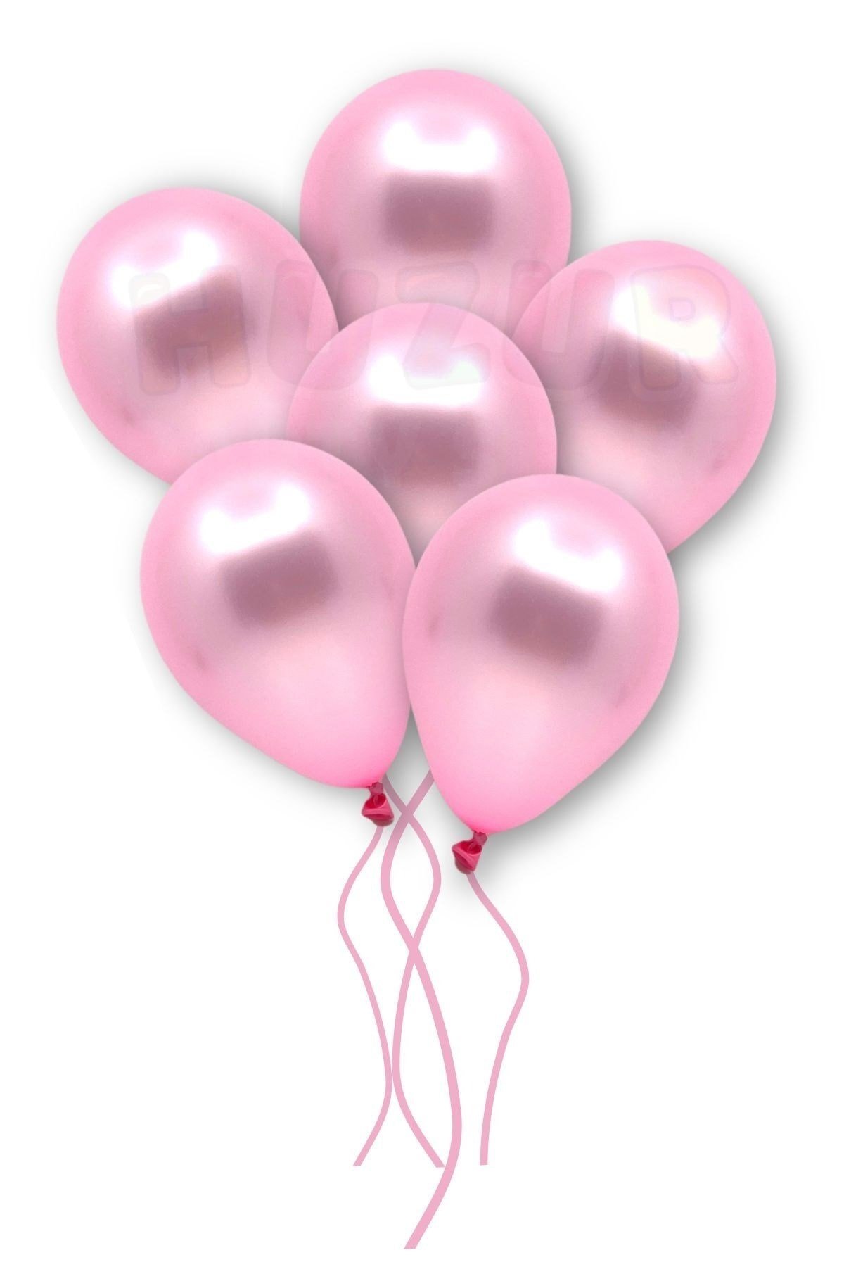 Küçük Mini Boy Pembe Renkli Metalik Balon 10 Adet 6 Inç 15 Cm Doğum Günü Cinsiyet Temalı Balonu