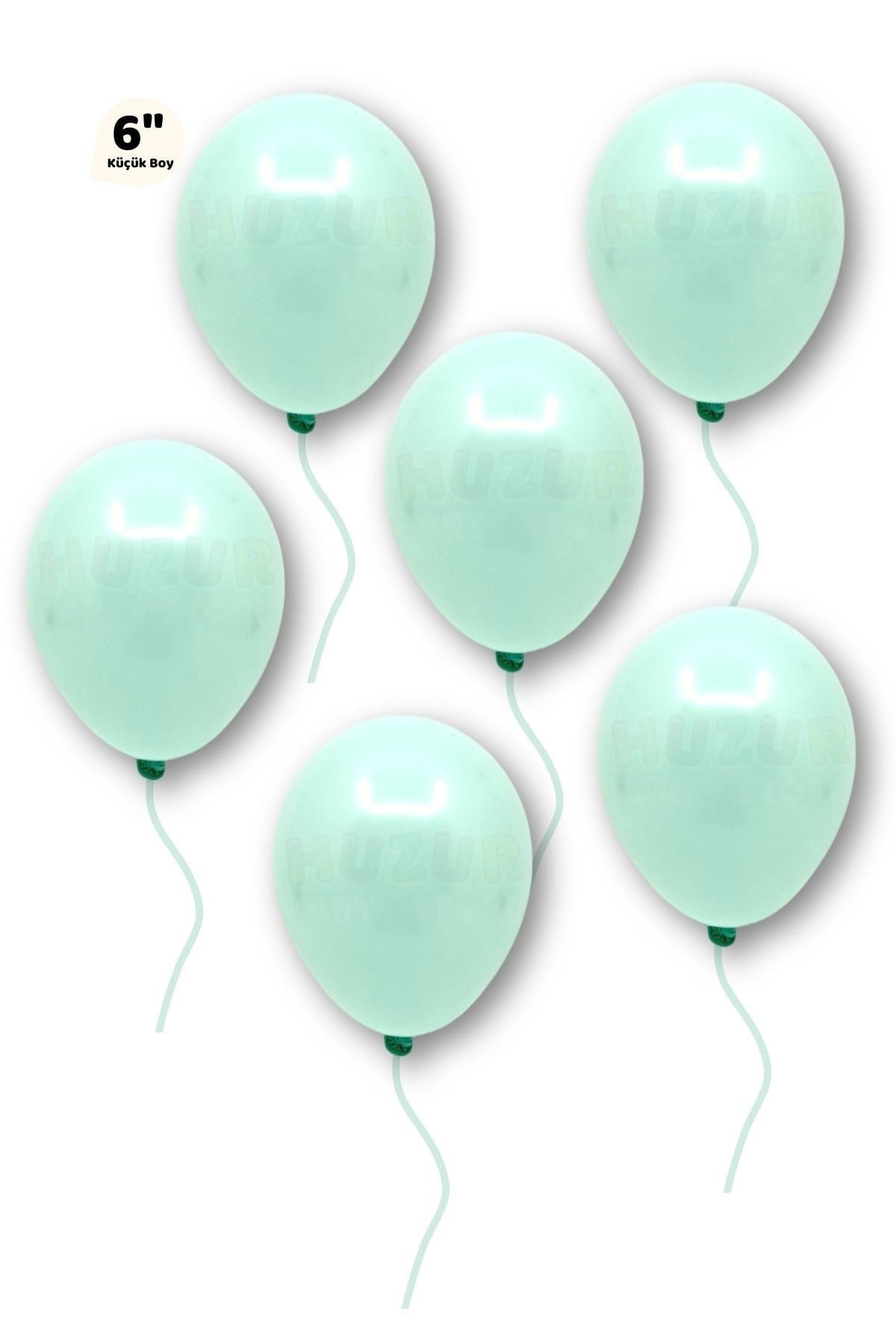 Küçük Mini Boy Su Yeşili Renkli Makaron Balon 50 Adet 6 Inç 15 Cm Parti Balonu Soft Renk Doğum Günü