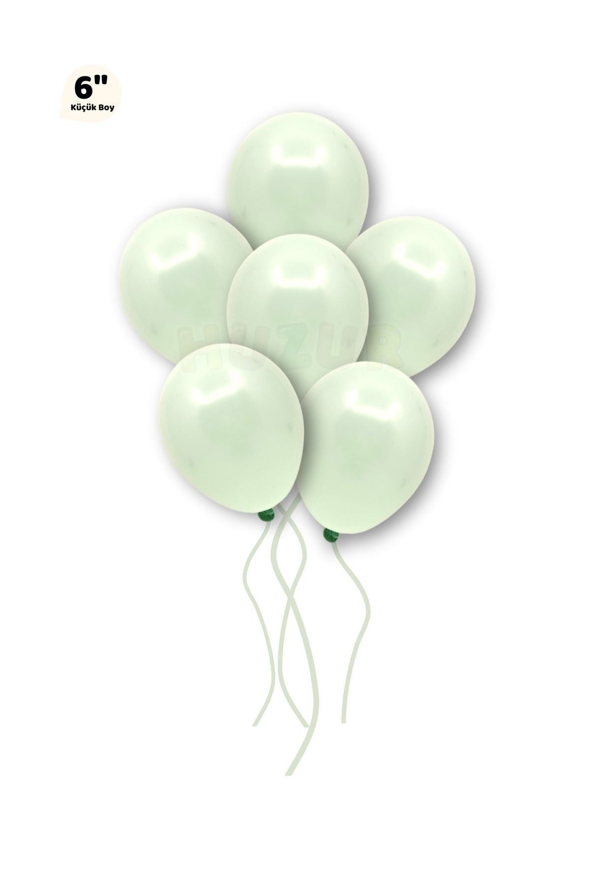 Küçük Mini Boy Yeşil Renkli Makaron Balon 10 Adet 6 Inç 15 Cm Parti Balonu Soft Renk Doğum Günü Süs