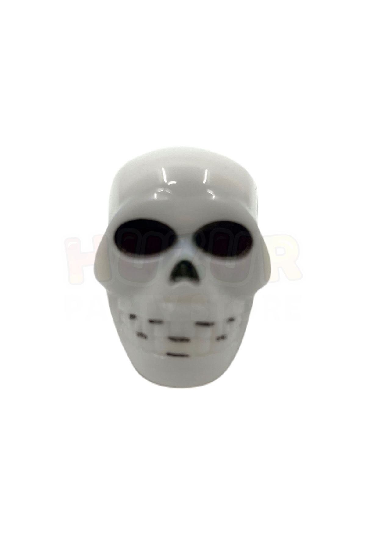 Kuru Kafa Yüzük Halloween Partisi Cadılar Bayramı Aksesuarı 3 Fonksiyonlu Rengarenk Işıklı 3x3.5 Cm