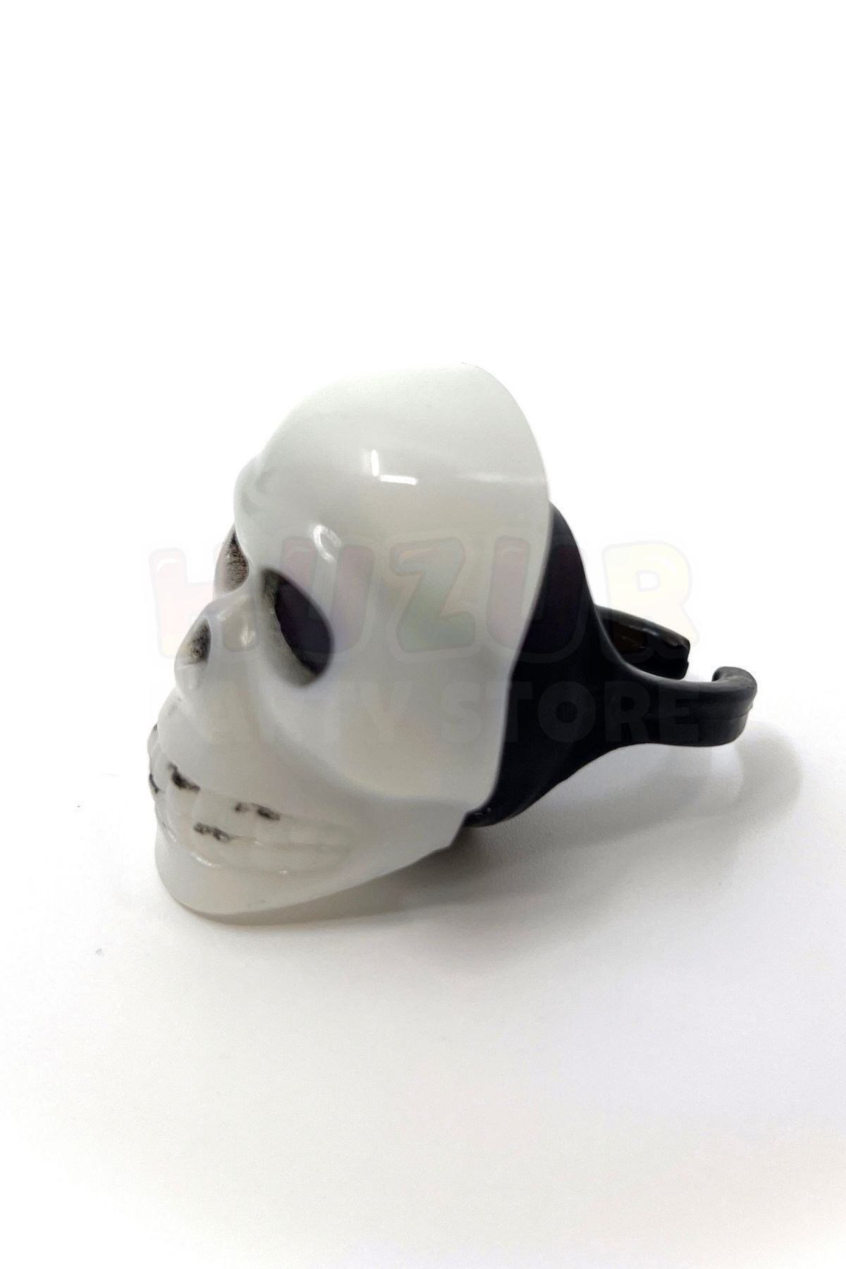 Kuru Kafa Yüzük Halloween Partisi Cadılar Bayramı Aksesuarı 3 Fonksiyonlu Rengarenk Işıklı 3x3.5 Cm