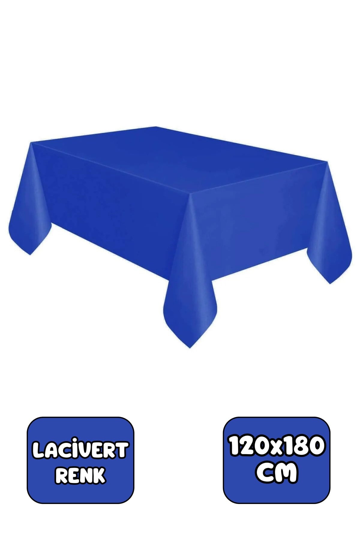 Lacivert Renk Kullan At 120x180 Cm Doğum Günü Partisi Için Düz Koyu Mavi Rengi Plastik Masa Örtüsü