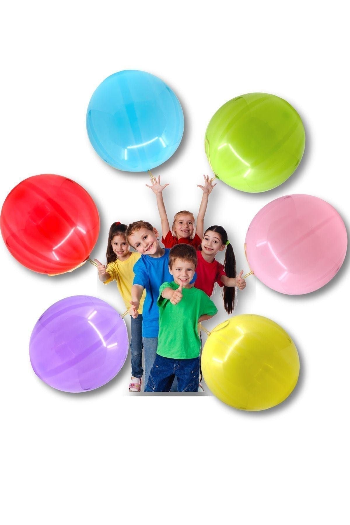 Lastikli Balon 50 Adet 45 Cm Renk Renk Punç Zıp Zıp Ipli Vurmalı Panç Büyük Balon Rengarenk Renkli