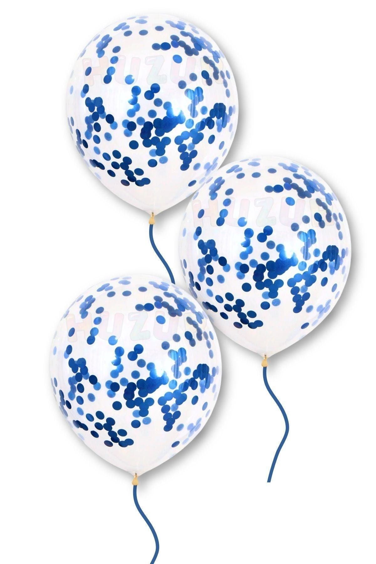 Mavi Konfetili Şeffaf Balon 10 Adet 30 Cm Içi Gözüken Pullu Balon Balon Pulu Renksiz Balon Parti