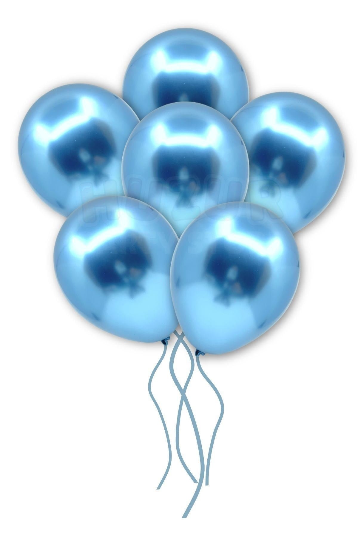 Mavi Konfetili Şeffaf ve Mavi Krom Balon Seti 20 Adet 30 cm İçi Gözüken Pullu Balon Pulu Parti