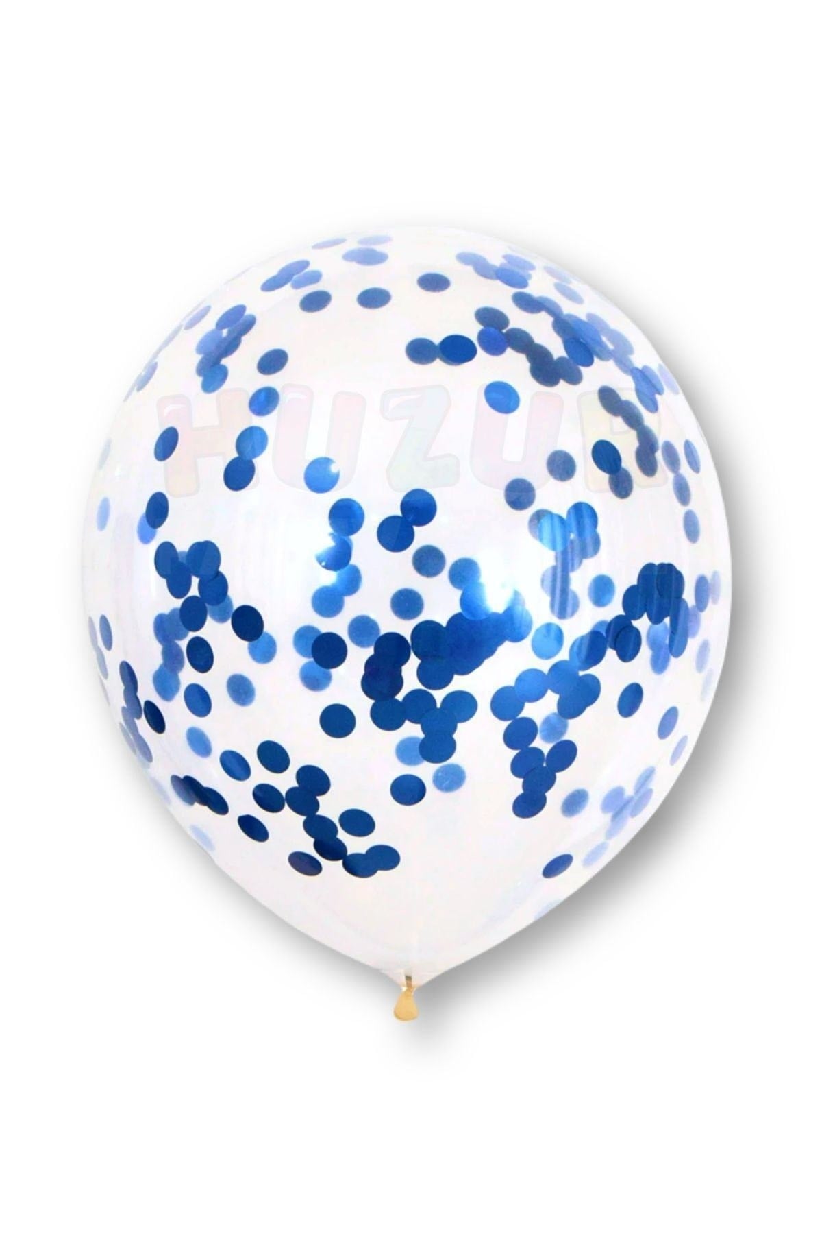 Mavi Konfetili Şeffaf Ve Mavi Metalik Balon Seti 20 Adet 30 Cm Içi Gözüken Pullu Balon Pulu Parti