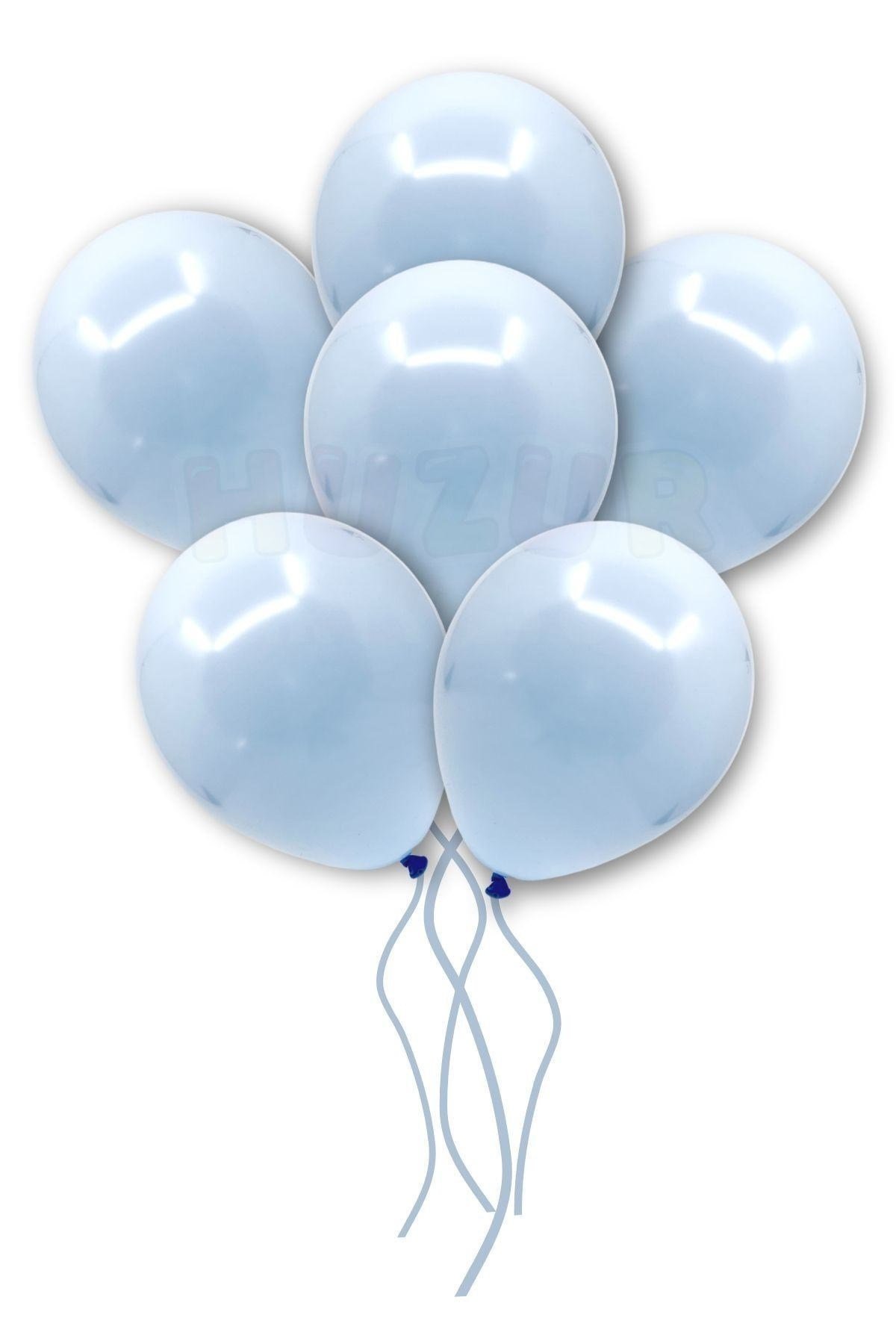 Mavi Makaron Balon 10 Adet 30 Cm Pastel Rengi Parti Balonu Soft Renk Doğum Günü Partisi Konsepti Süs