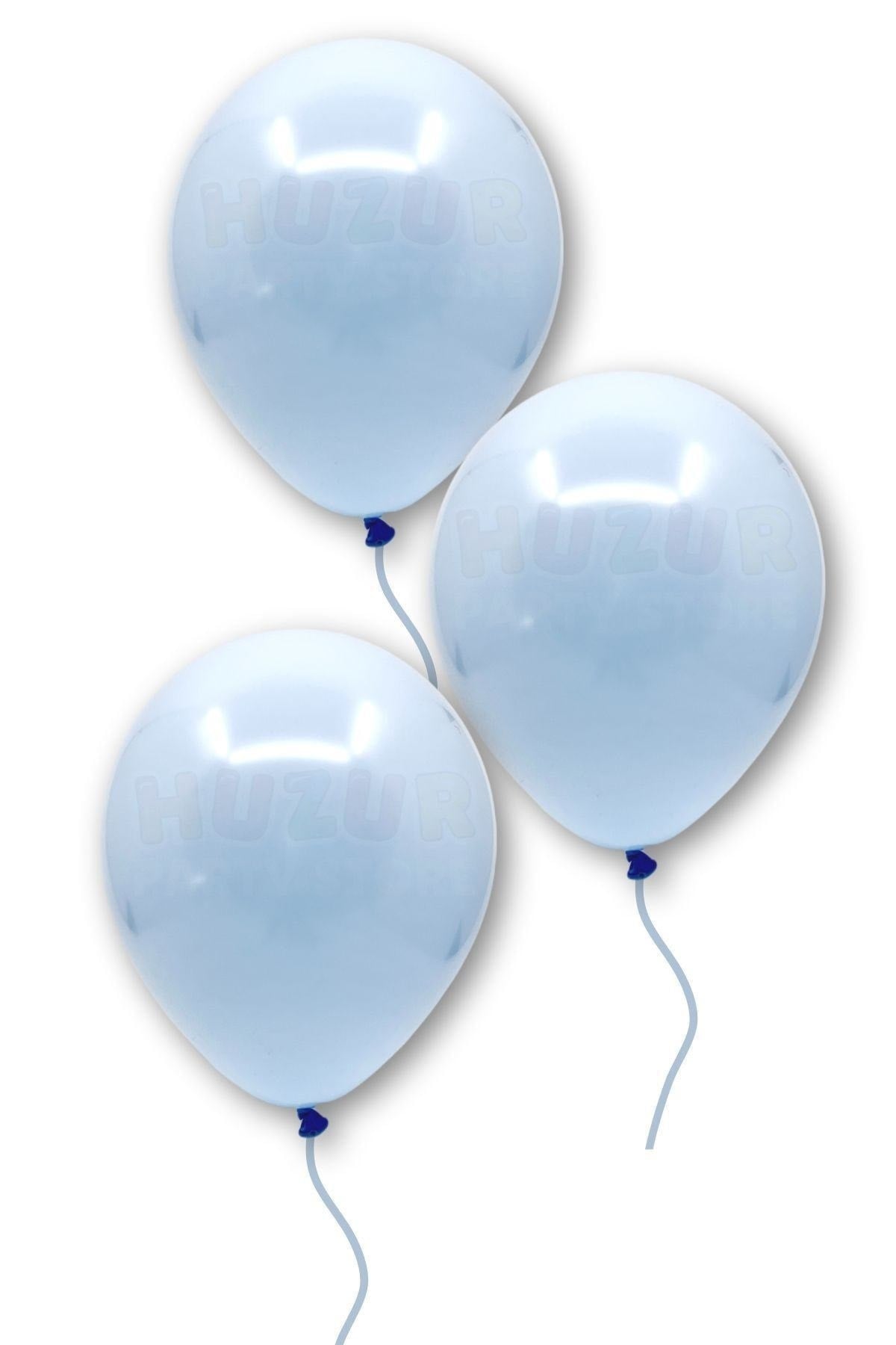 Mavi Makaron Balon 10 Adet 30 Cm Pastel Rengi Parti Balonu Soft Renk Doğum Günü Partisi Konsepti Süs