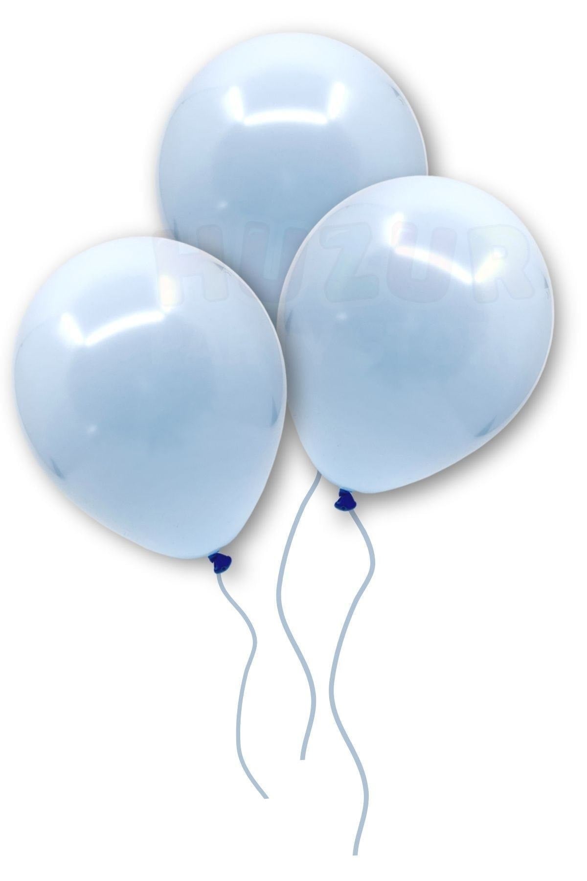 Mavi Makaron Balon 10 Adet 30 Cm Pastel Rengi Parti Balonu Soft Renk Doğum Günü Partisi Konsepti Süs