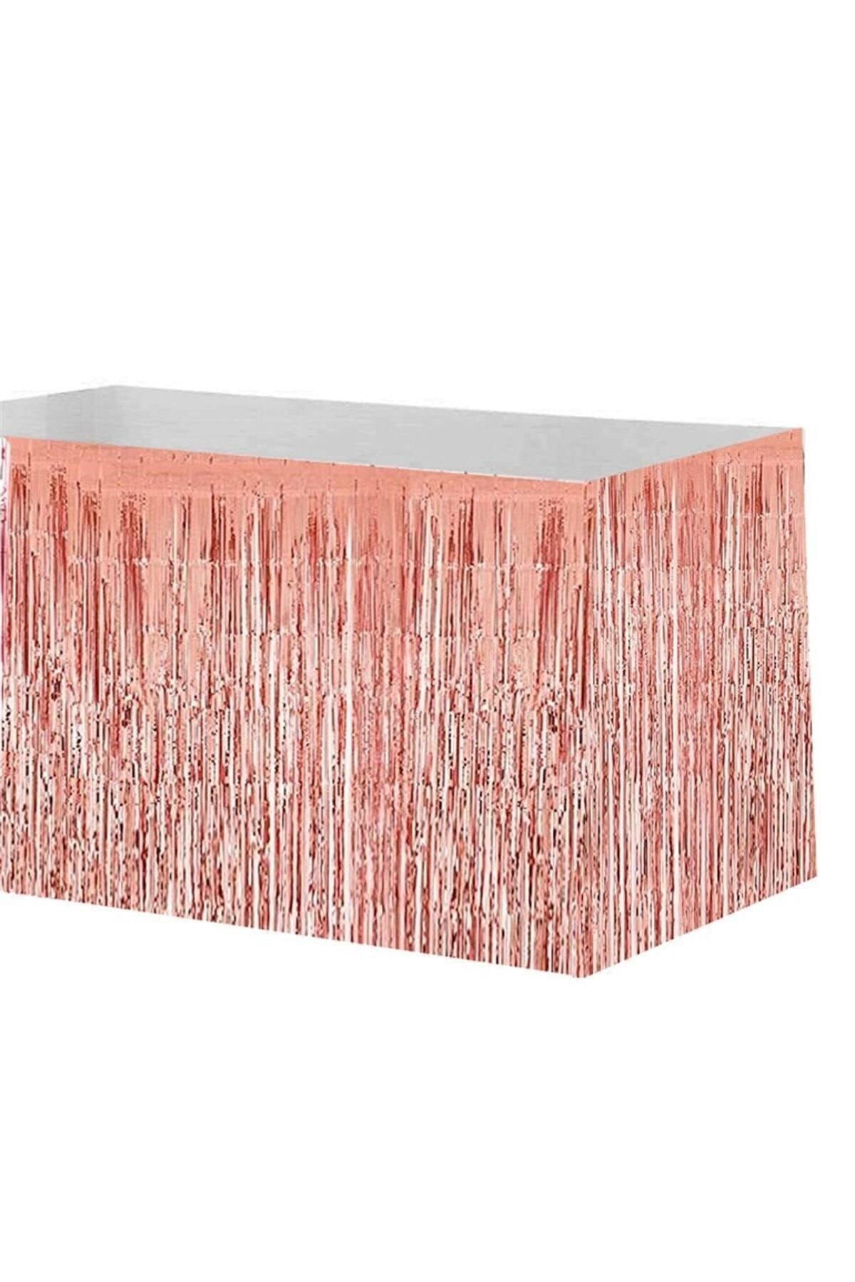 Metalik Folyo Püskül Rose Gold Masa Eteği Masa Püskülü Masa Kenarlığı Masa Kenar Eteği