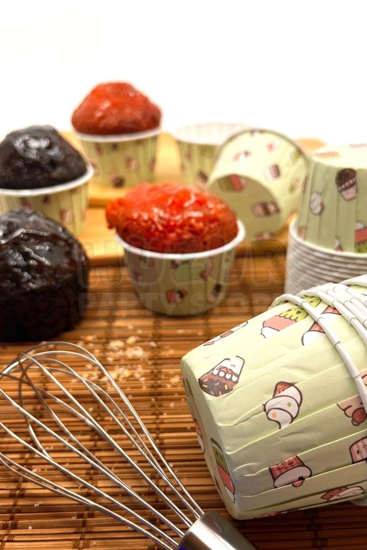 Mint Yeşili Desenli 50li Kek Kalıbı Kek Dondurma Baskılı Fırında Dağılmayan 6.5x4 Cm Muffin Cupcake