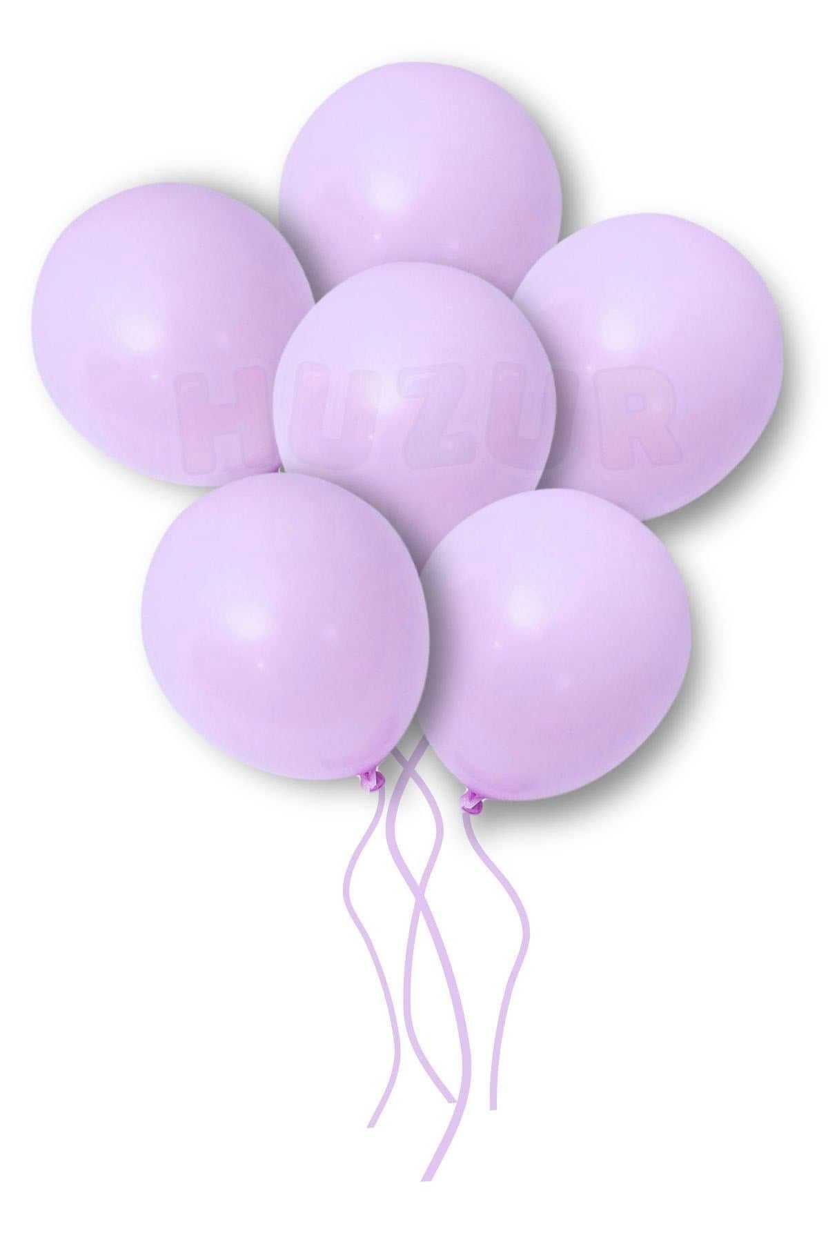 Mor Makaron Balon 10 Adet 30 Cm Pastel Rengi Parti Balonu Soft Renk Doğum Günü Partisi Konsepti Süs