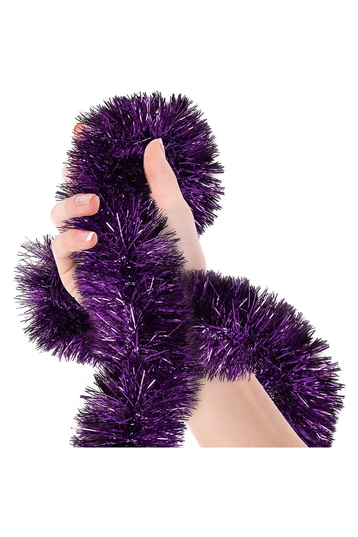 Mor Yılbaşı Garland Doğum Günü Simi Çam Ağacı Süsü 200x7 Cm Boyuna Asılan Boyna Takılan Süsleme Sim