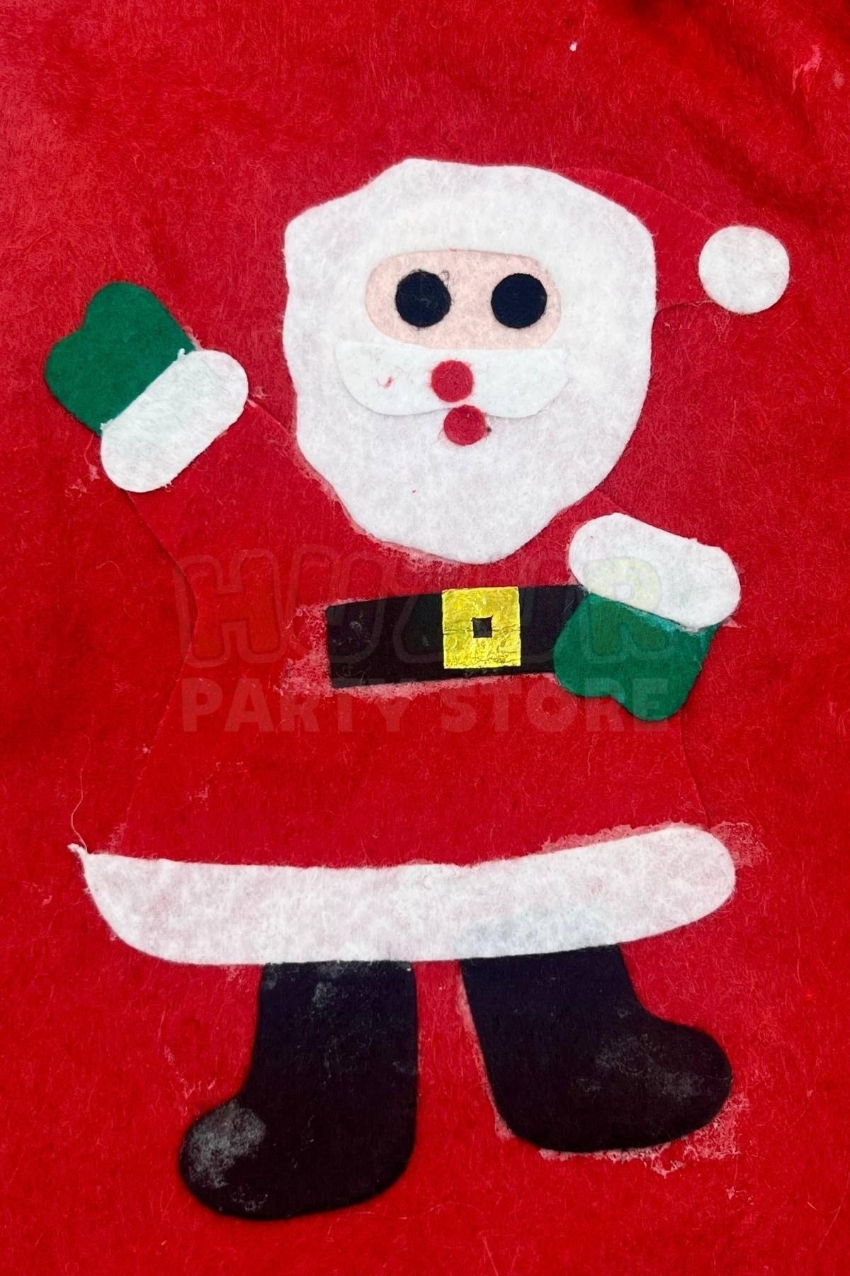 Noel Baba Yılbaşı Çorap 25x35 Cm Kırmızı Yeşil Renkli Yeni Yıl Çam Ağacı Asmalık Asılan Dekor Süs