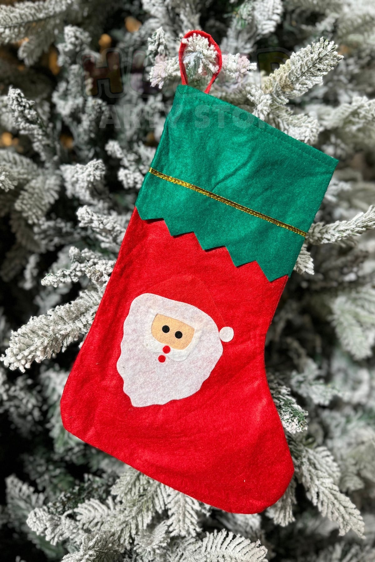 Noel Baba Yılbaşı Çorap 25x35 cm Kırmızı Yeşil Renkli Yeni Yıl Çam Ağacı Asmalık Asılan Dekor Süs