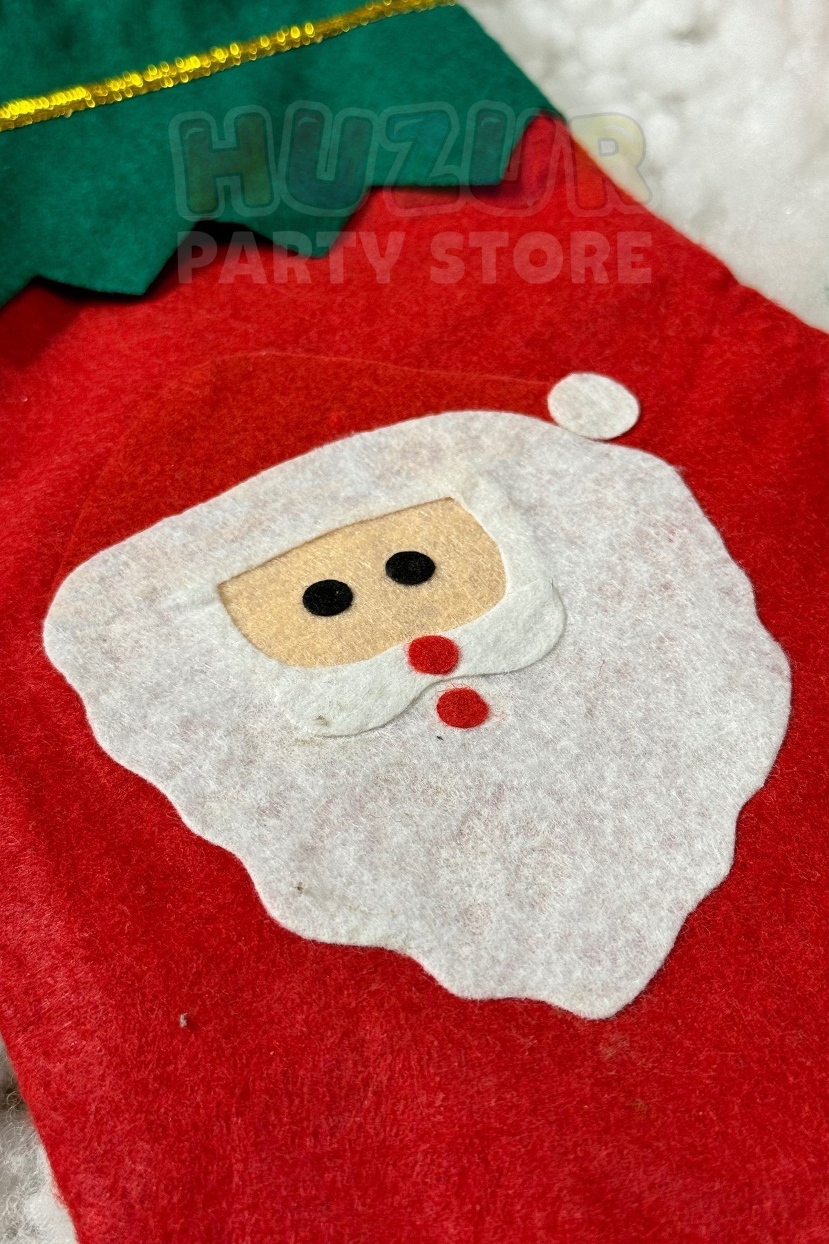 Noel Baba Yılbaşı Çorap 25x35 cm Kırmızı Yeşil Renkli Yeni Yıl Çam Ağacı Asmalık Asılan Dekor Süs