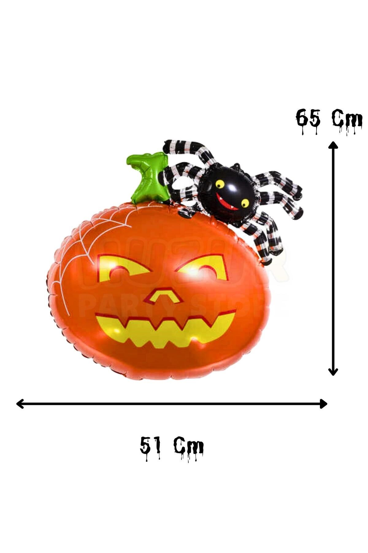 Örümcek Kabak Folyo Balon 51x65 Cm Halloween Partisi Cadılar Bayramı Dekoratif Balon Helyuma Uyumlu