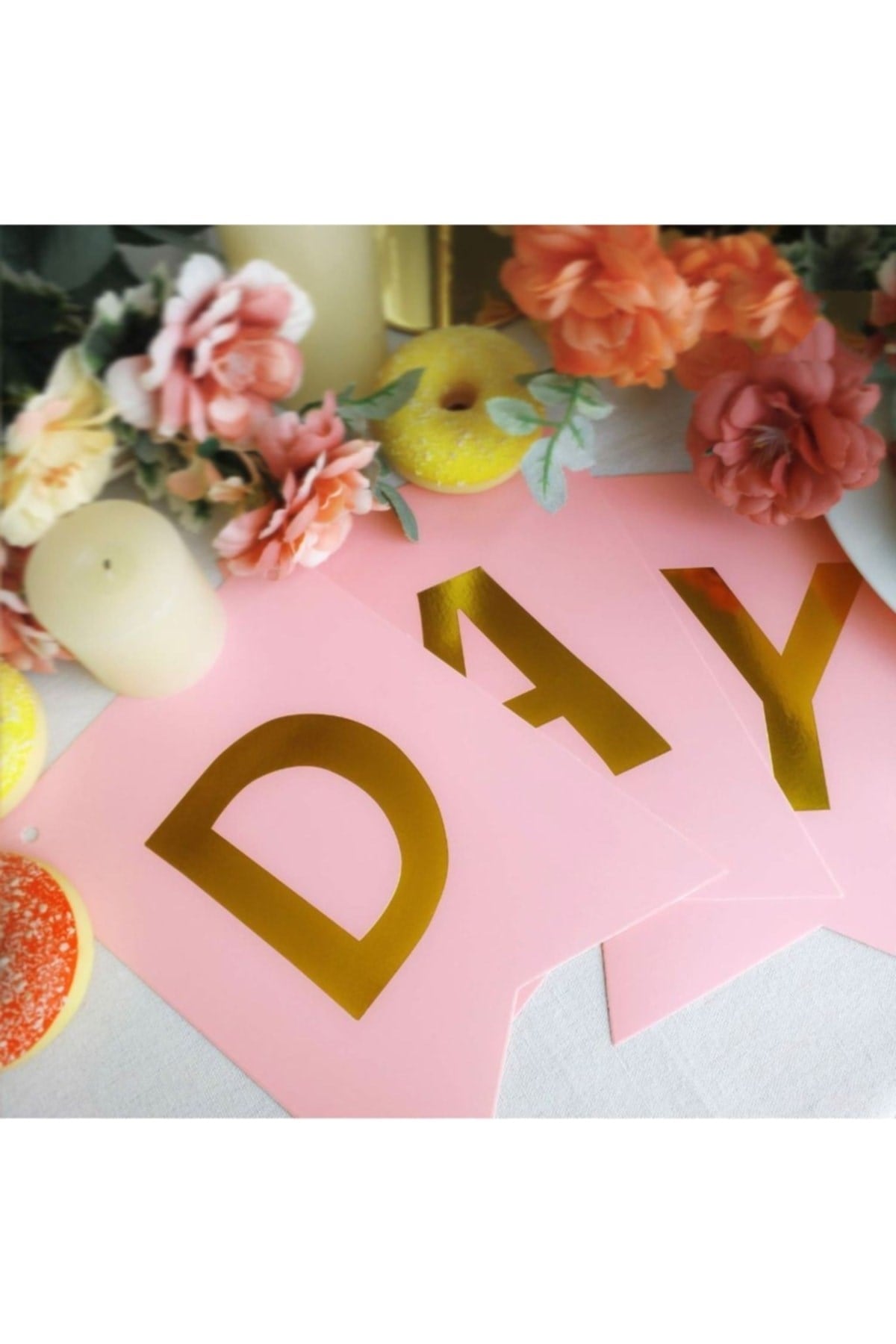 Pembe Gold Yaldızlı Happy Birthday Banner Doğum Günü Yazısı Ve 5 Adet Gold Konfetili Şeffaf Balon