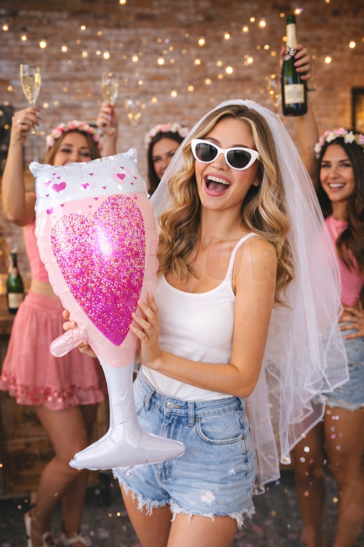 Pembe Kalp Baskılı Bardak Folyo Balon 80x30 Cm Bride To Be Süsleri Bekarlığa Veda Partisi Konsepti