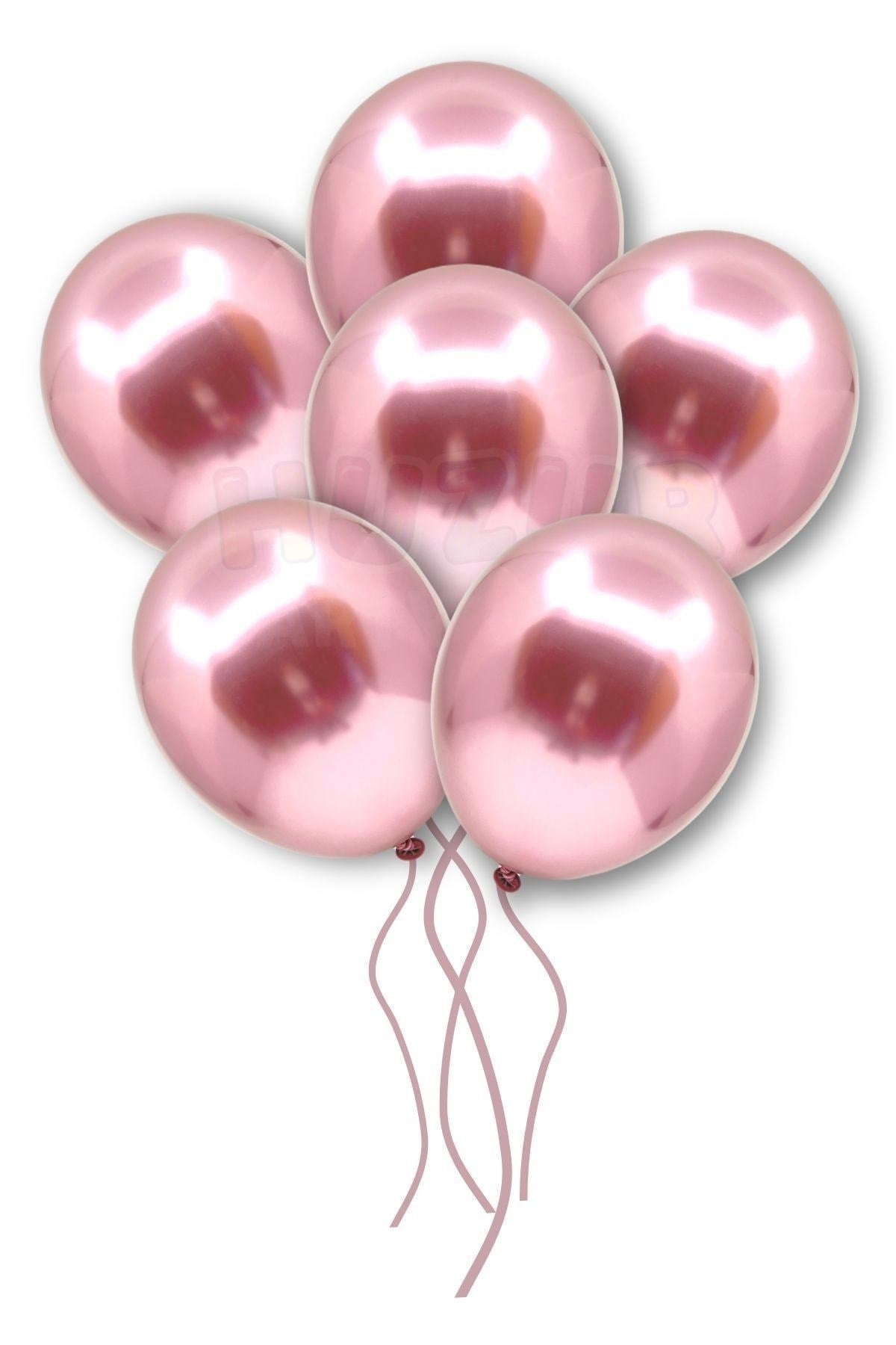 Pembe Konfetili Şeffaf Ve Pembe Krom Balon Seti 20 Adet 30 Cm Içi Gözüken Pullu Balon Pulu Parti