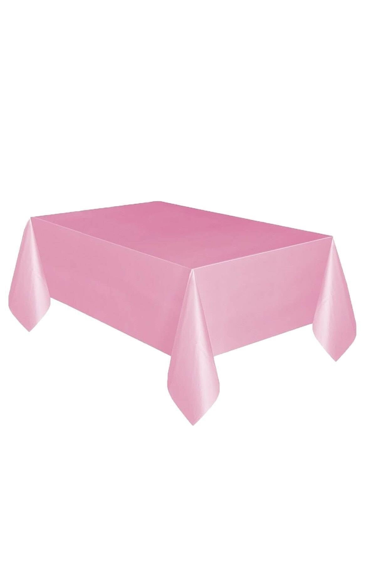 Pembe Renk Kullan At 120x180 Cm Doğum Günü Partisi Için Düz Tek Kullanımlık Plastik Masa Örtüsü