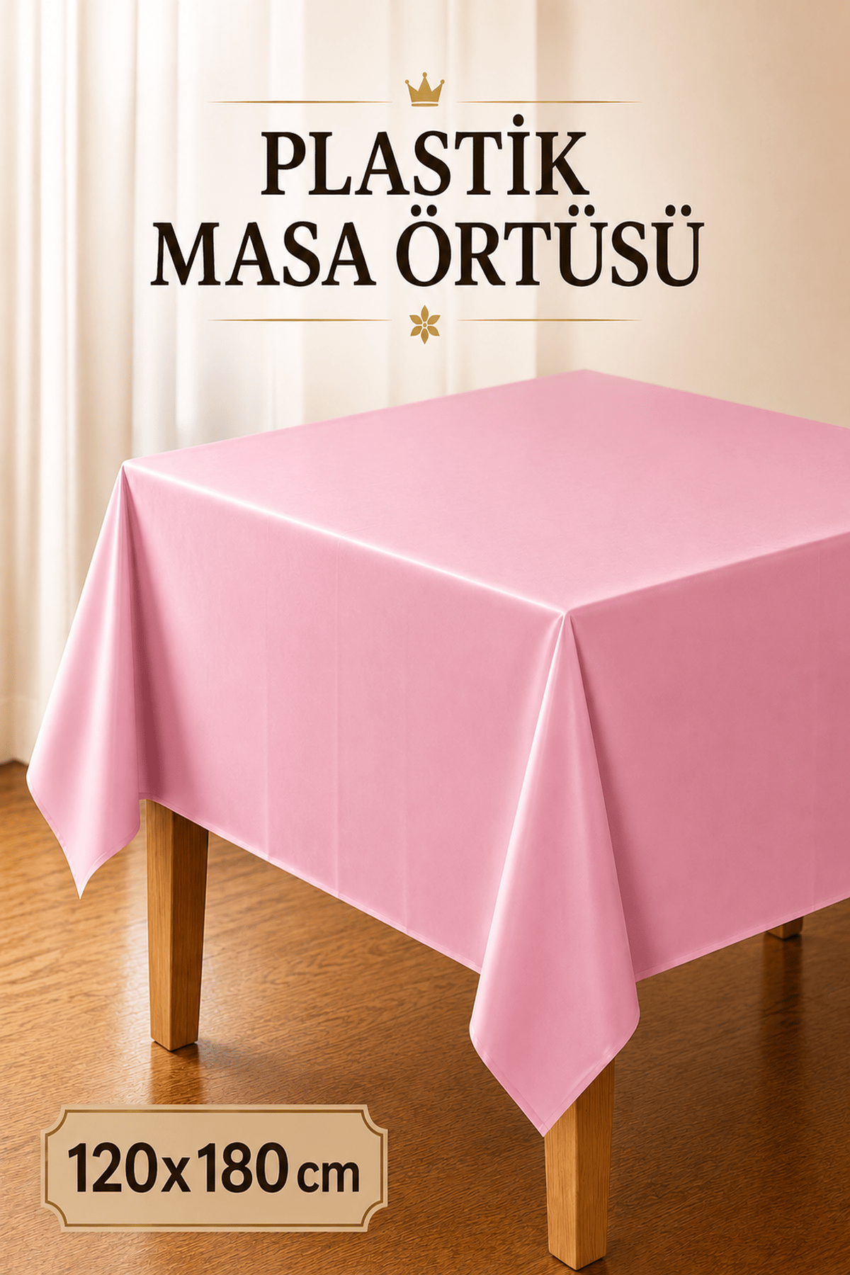 Pembe Renk Kullan At 120x180 Cm Doğum Günü Partisi Için Düz Tek Kullanımlık Plastik Masa Örtüsü