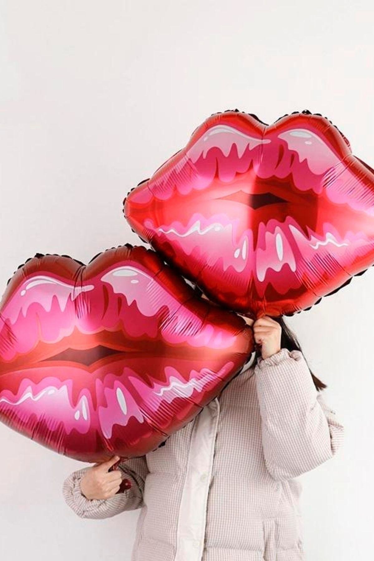 Pembe Rujlu Dudak Folyo Balon 70x60 Cm Bekarlığa Veda Partisi Bride To Be Konsepti Gelin Balonu