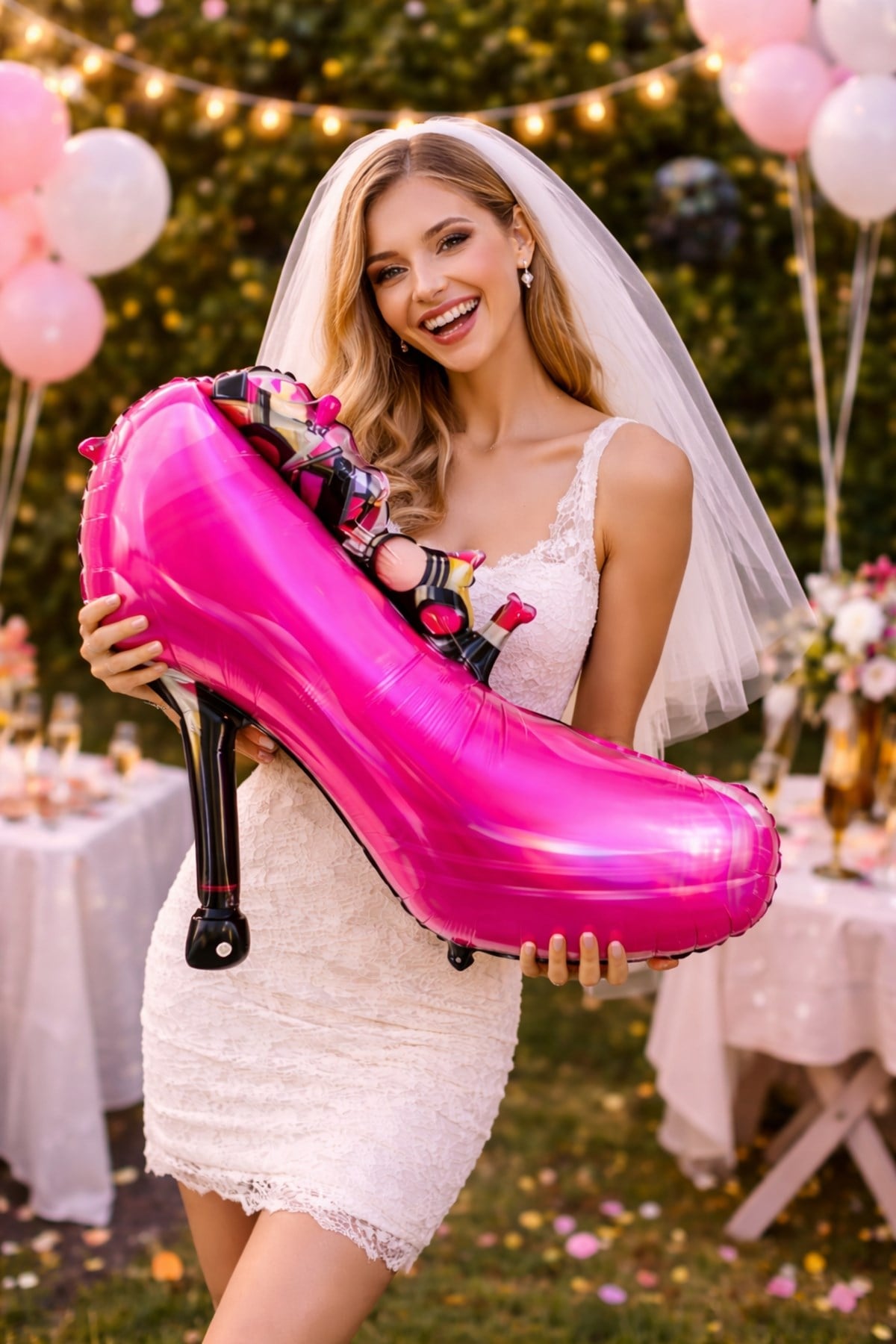 Pembe Topuklu Ayakkabı Folyo Balon 60x80 Cm Bekarlığa Veda Partisi Bride To Be Konsepti Stilettto