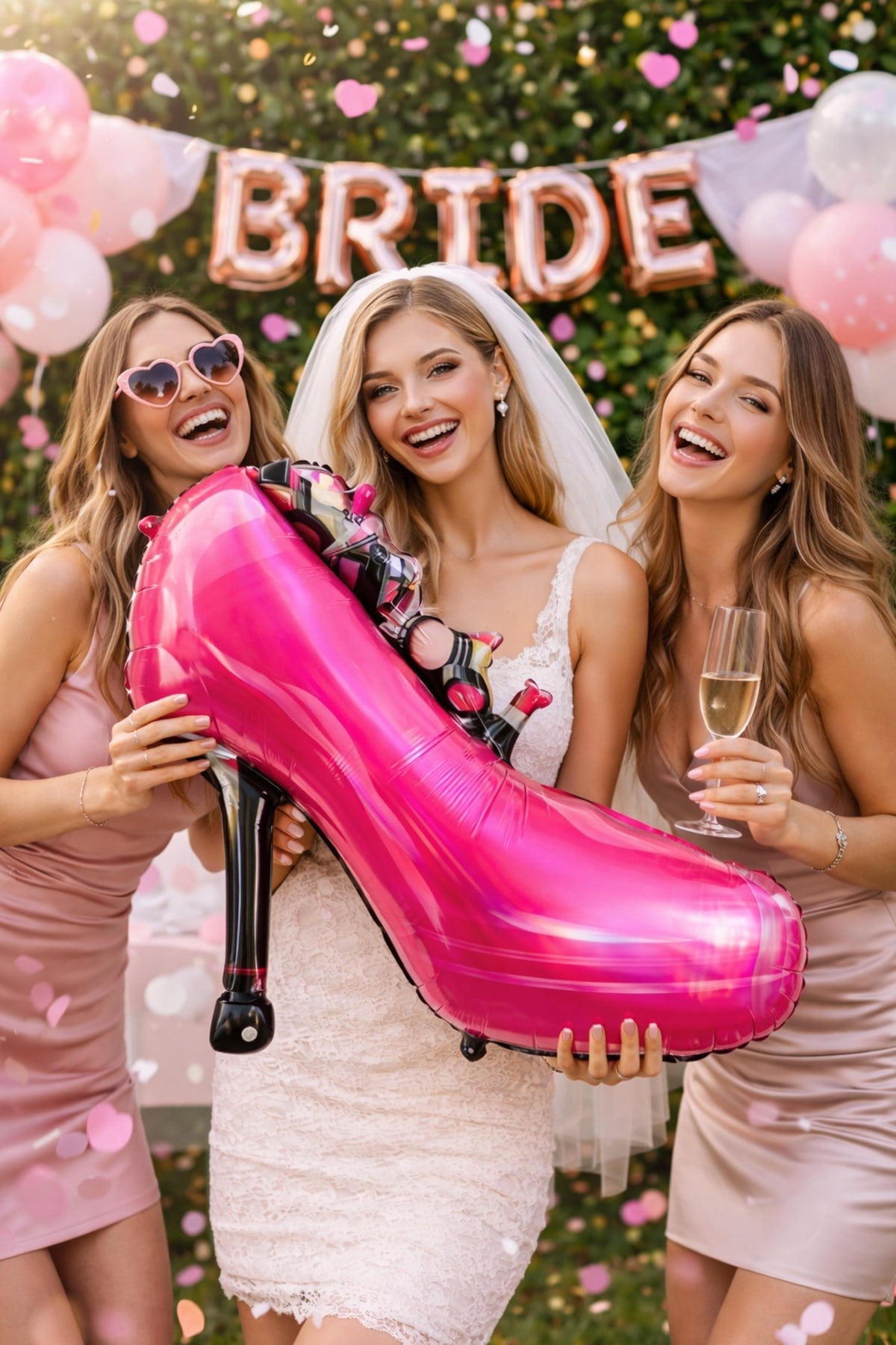 Pembe Topuklu Ayakkabı Folyo Balon 60x80 Cm Bekarlığa Veda Partisi Bride To Be Konsepti Stilettto