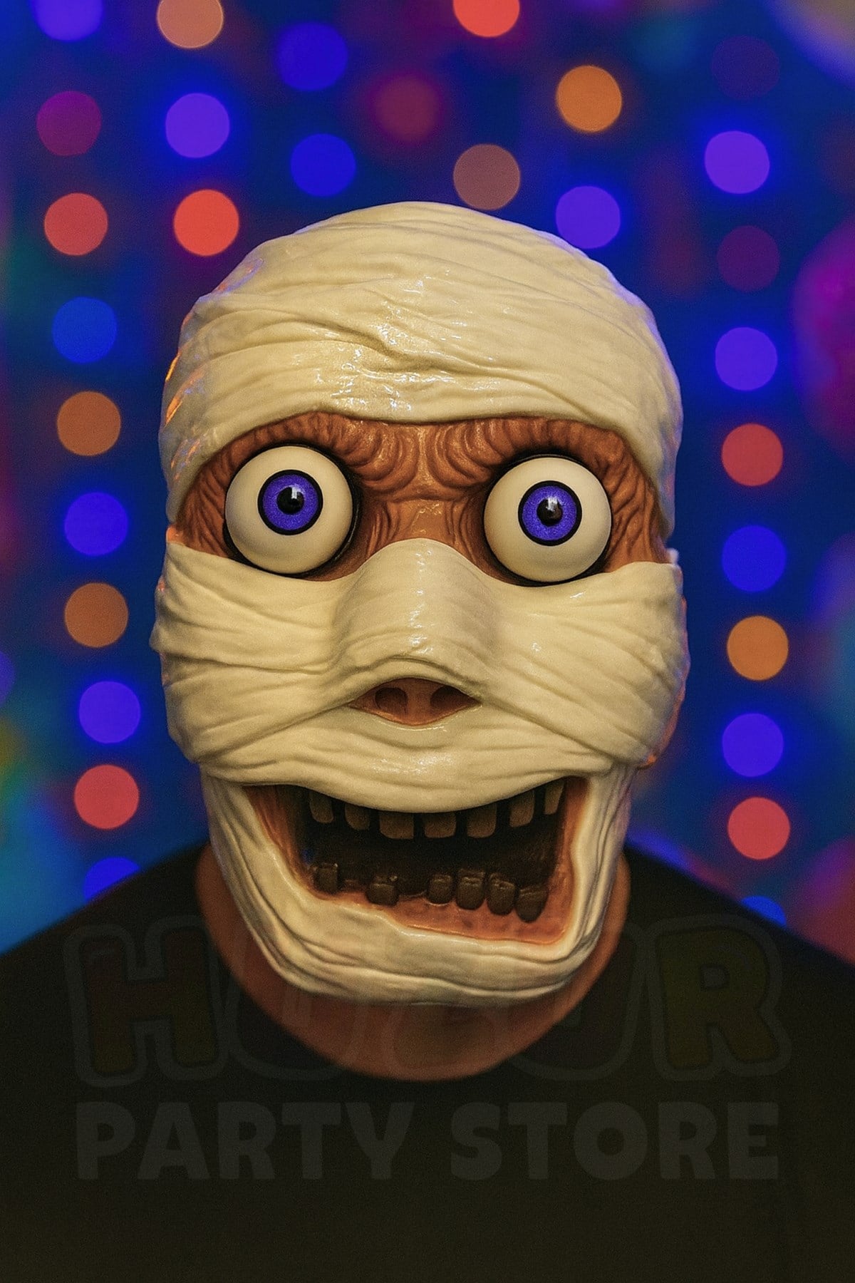 Pörtlek Gözlü Mumya Maske 25x18 Cm Plastik Maske Cadılar Bayramı Halloween Parti Kostüm Aksesuar