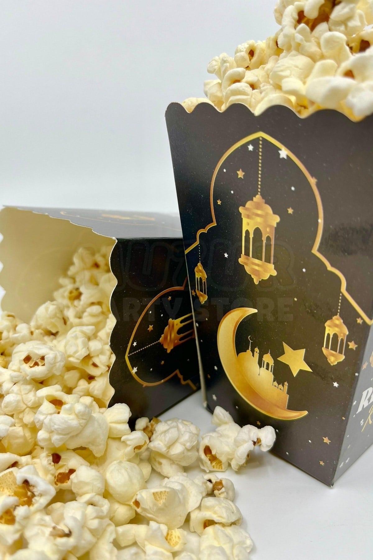 Ramadan Kareem Yazılı Mısır Kutusu 8 Adet 8x12 Cm Pop Corn Darı Kabı Ramazan Bayramı Cips Kutusu Gb