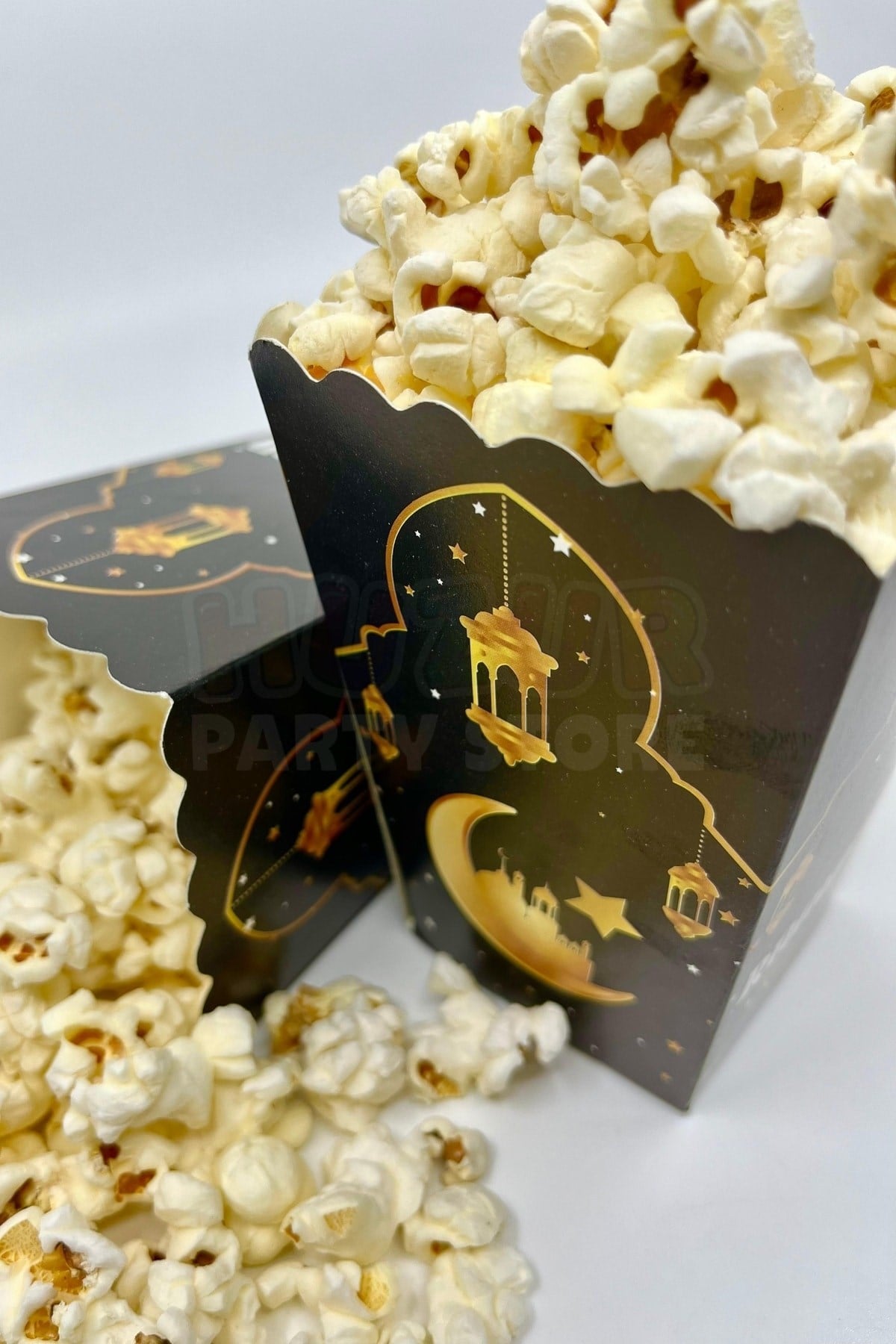 Ramadan Kareem Yazılı Mısır Kutusu 8 Adet 8x12 Cm Pop Corn Darı Kabı Ramazan Bayramı Cips Kutusu Gb