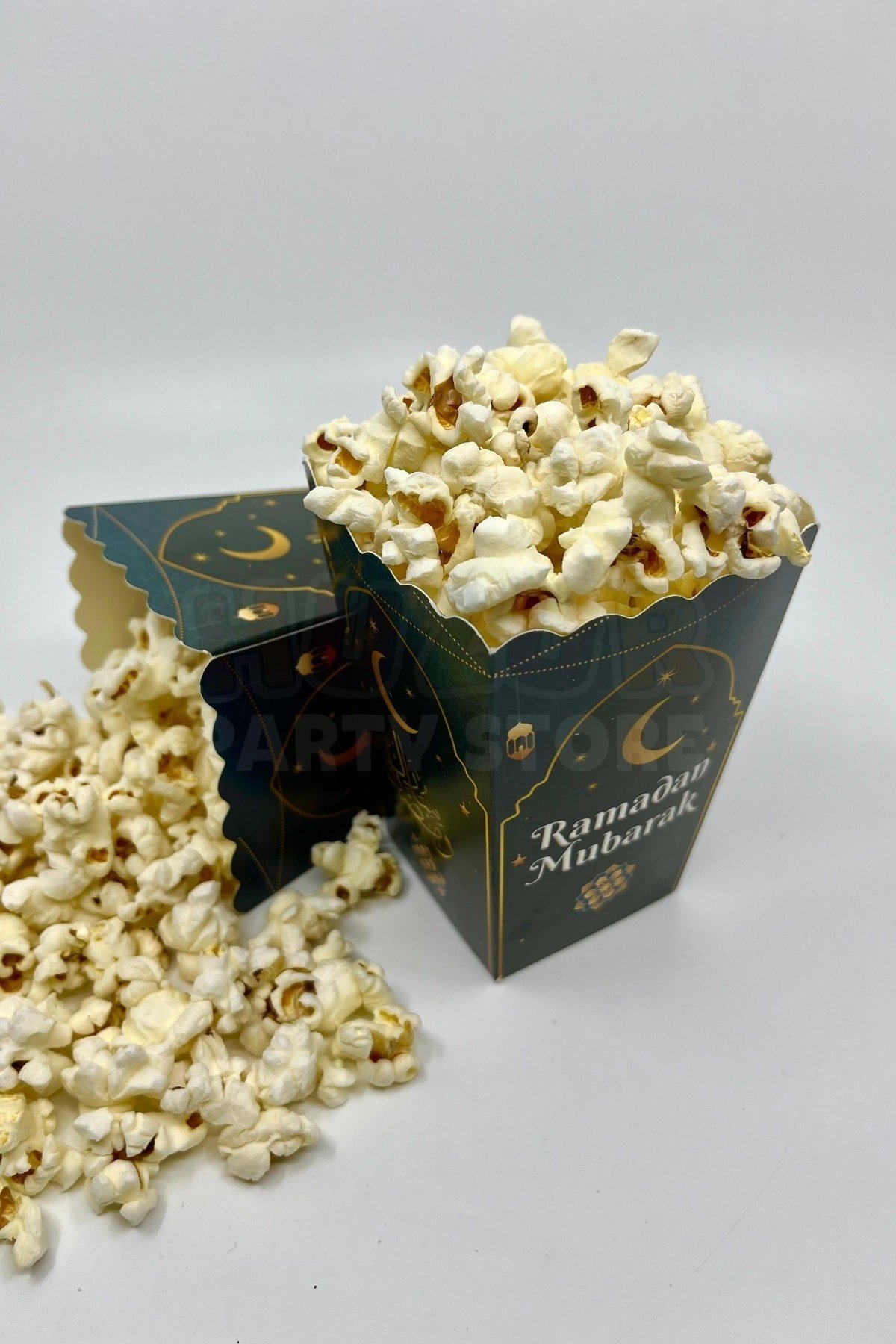 Ramadan Mubarak Yazılı Mısır Kutusu 8 Adet 8x12 Cm Pop Corn Darı Kabı Ramazan Bayramı Cips Kutusu Gb