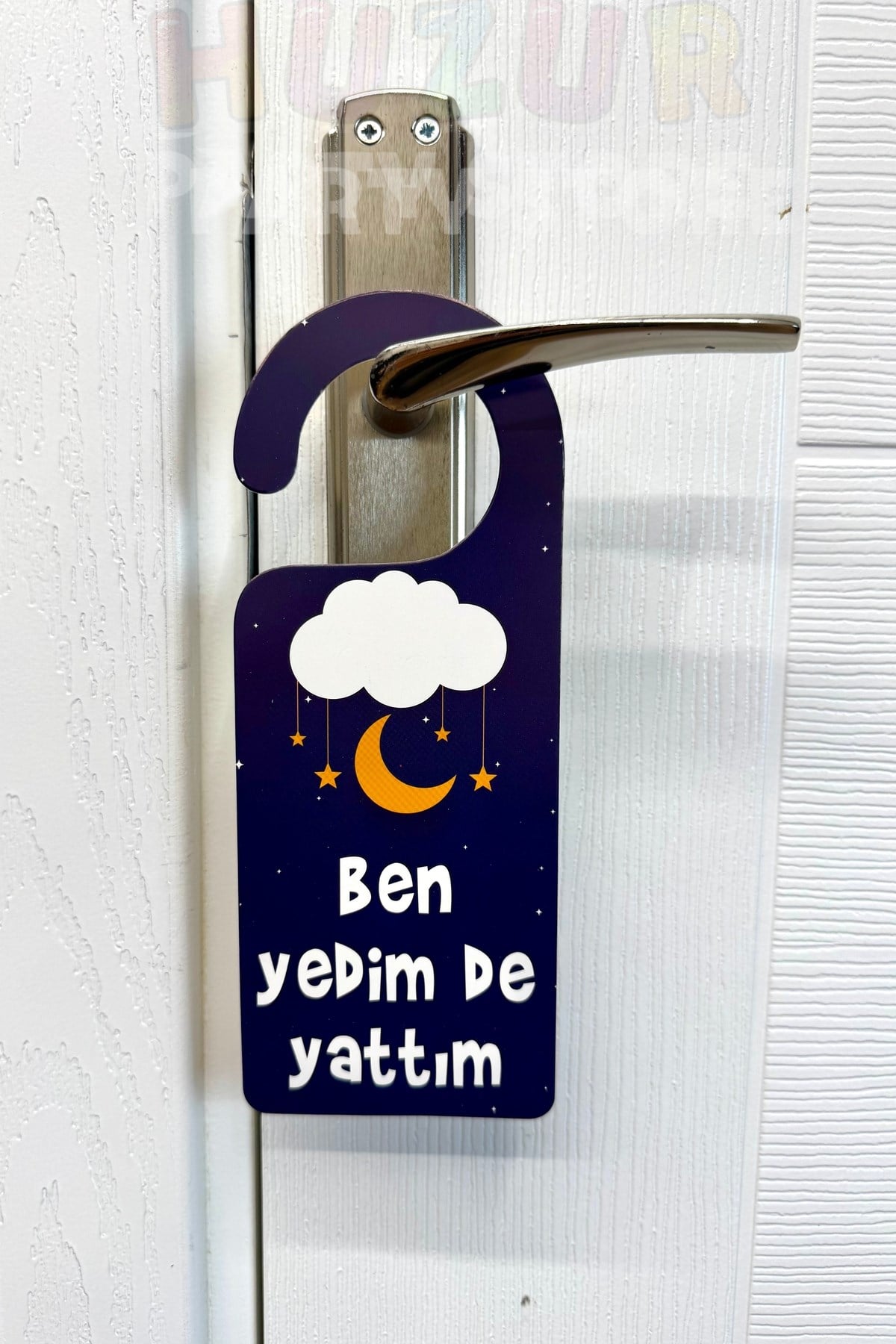 Ramazan Bayramı Kapı Kolu Askısı 6 Adet 23x9 Cm Eğlenceli Sahur İftar Askılığı Seçenek Ayar Çubuklu